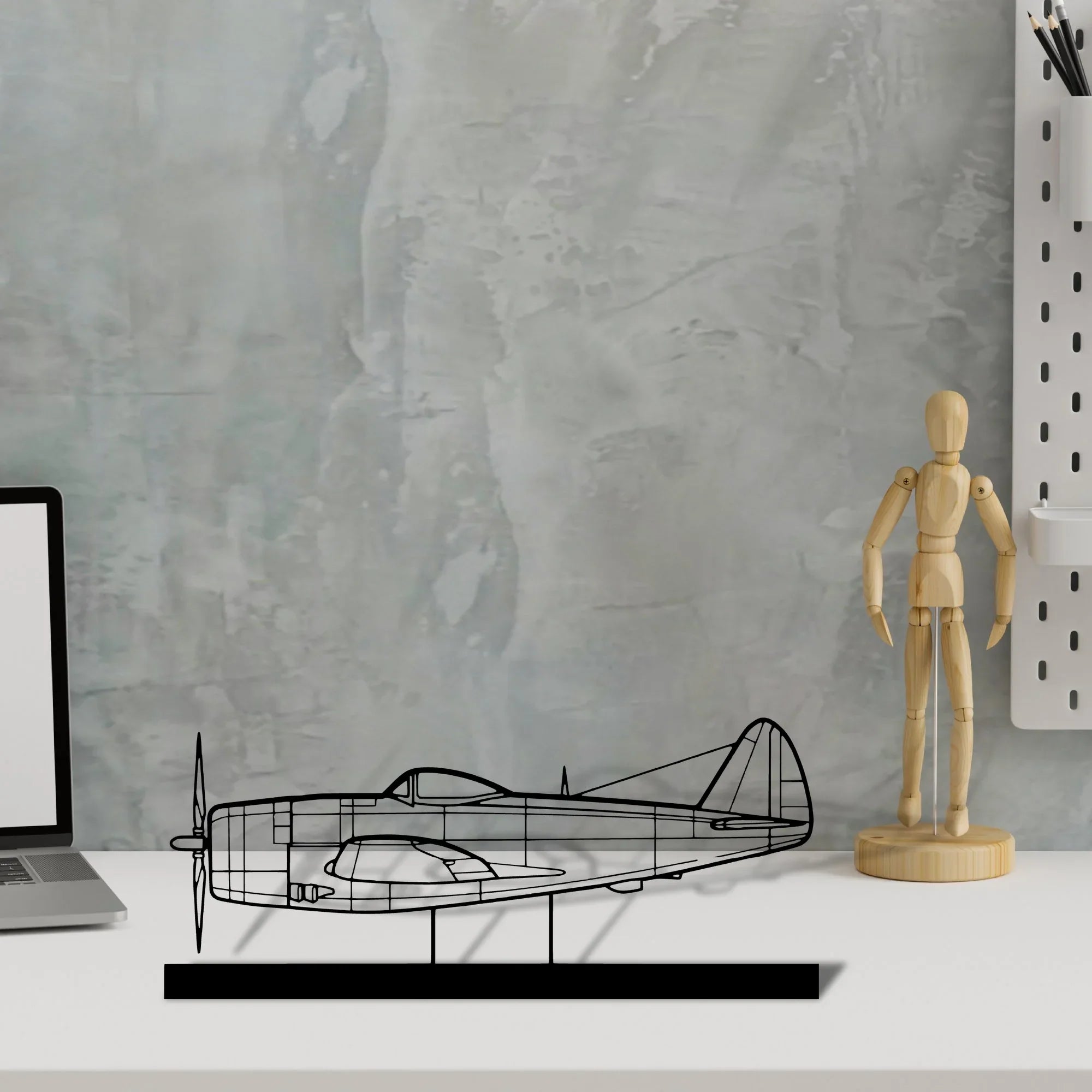 p-47d Silhouette Metal Art Stand - Turbo Silhouette