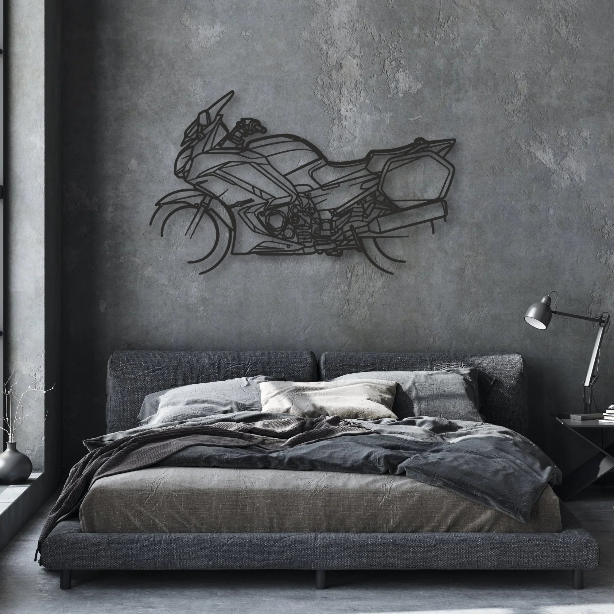 2013 Yamaha FJR1300A Classic Motorcycle Silhouette Metal Wall Art - Moto Garage Decor