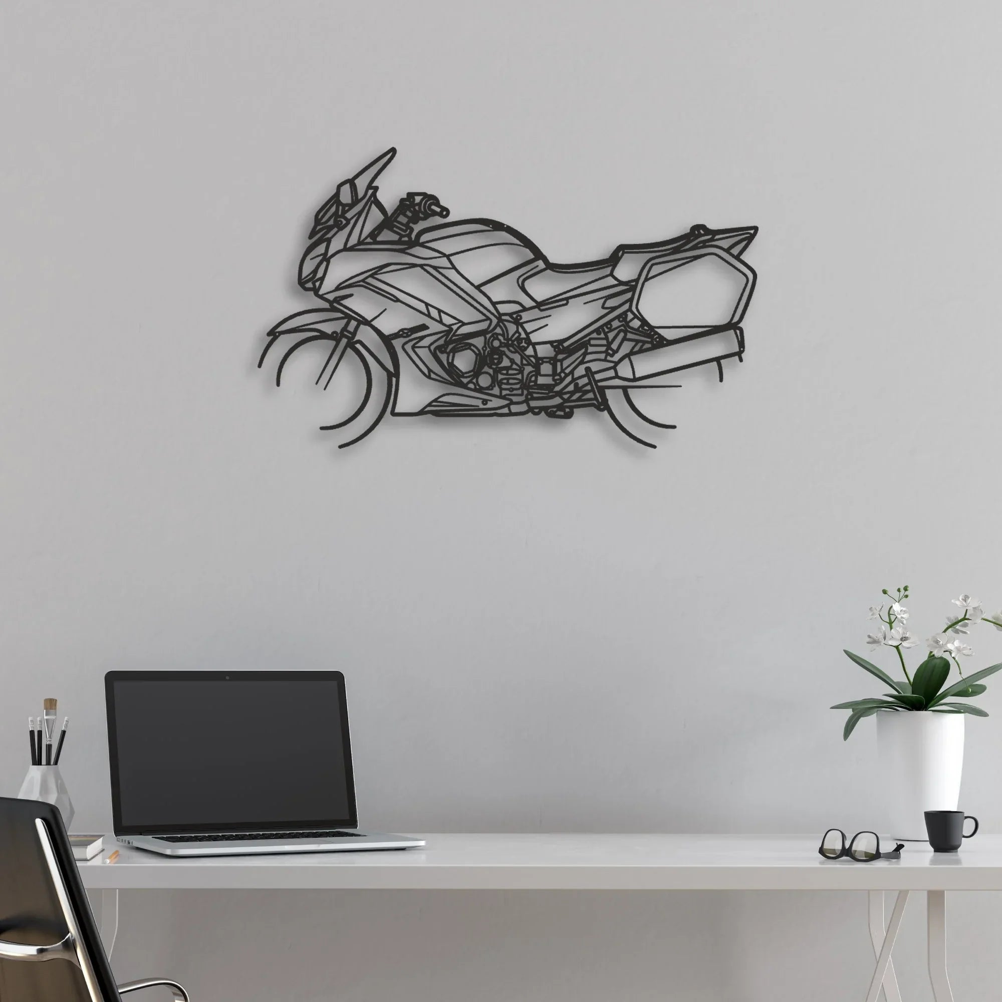 2013 Yamaha FJR1300A Classic Motorcycle Silhouette Metal Wall Art - Moto Garage Decor