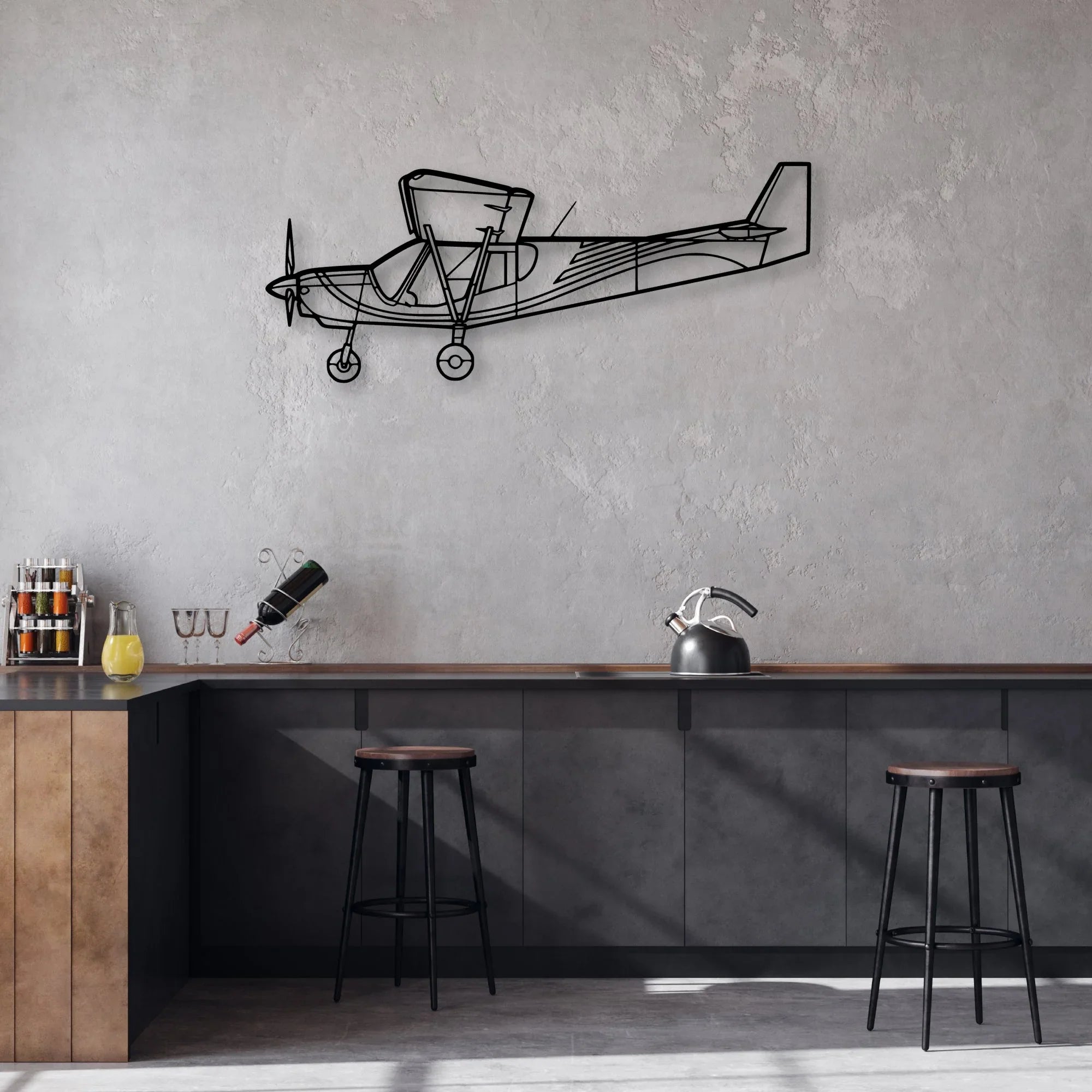 PA-24 Comanche Classic Aircraft Silhouette Metal Wall Art - Aviation Hangar Decor