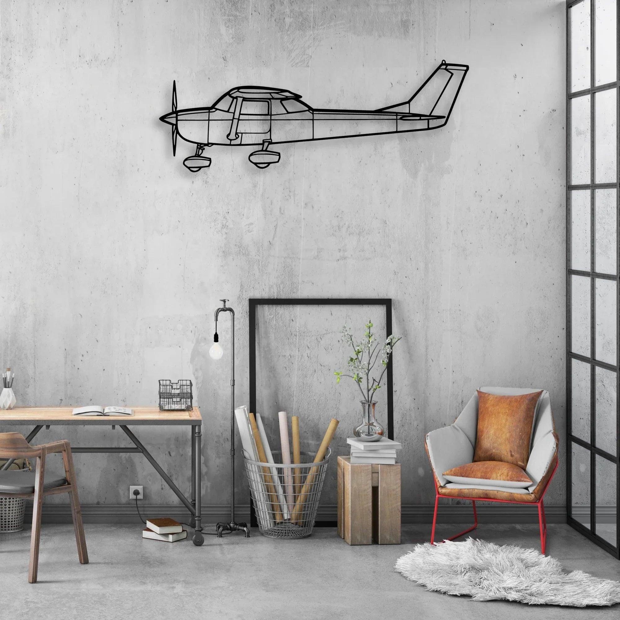 PA-34 200T Seneca II Classic Aircraft Silhouette Metal Wall Art - Aviation Hangar Decor