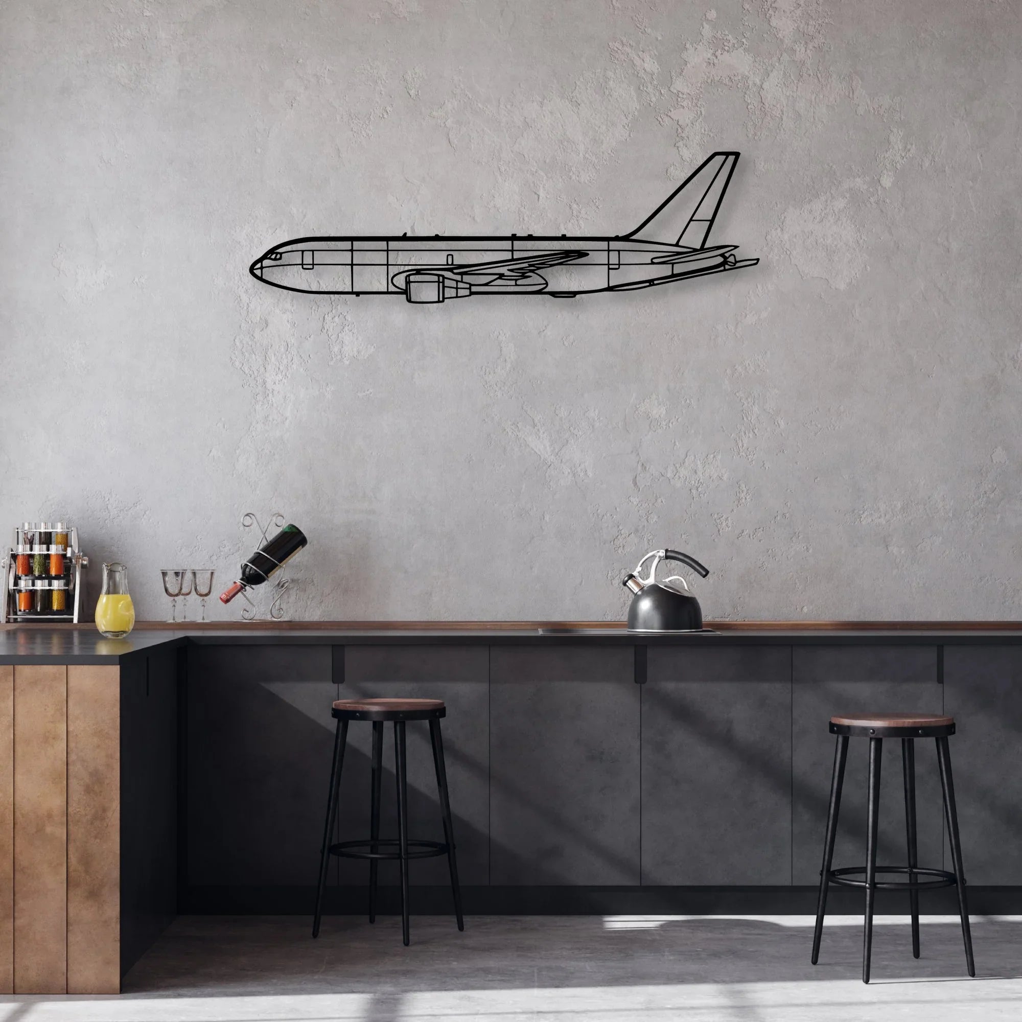 PA-38 Tomahawk Classic Aircraft Silhouette Metal Wall Art - Aviation Hangar Decor