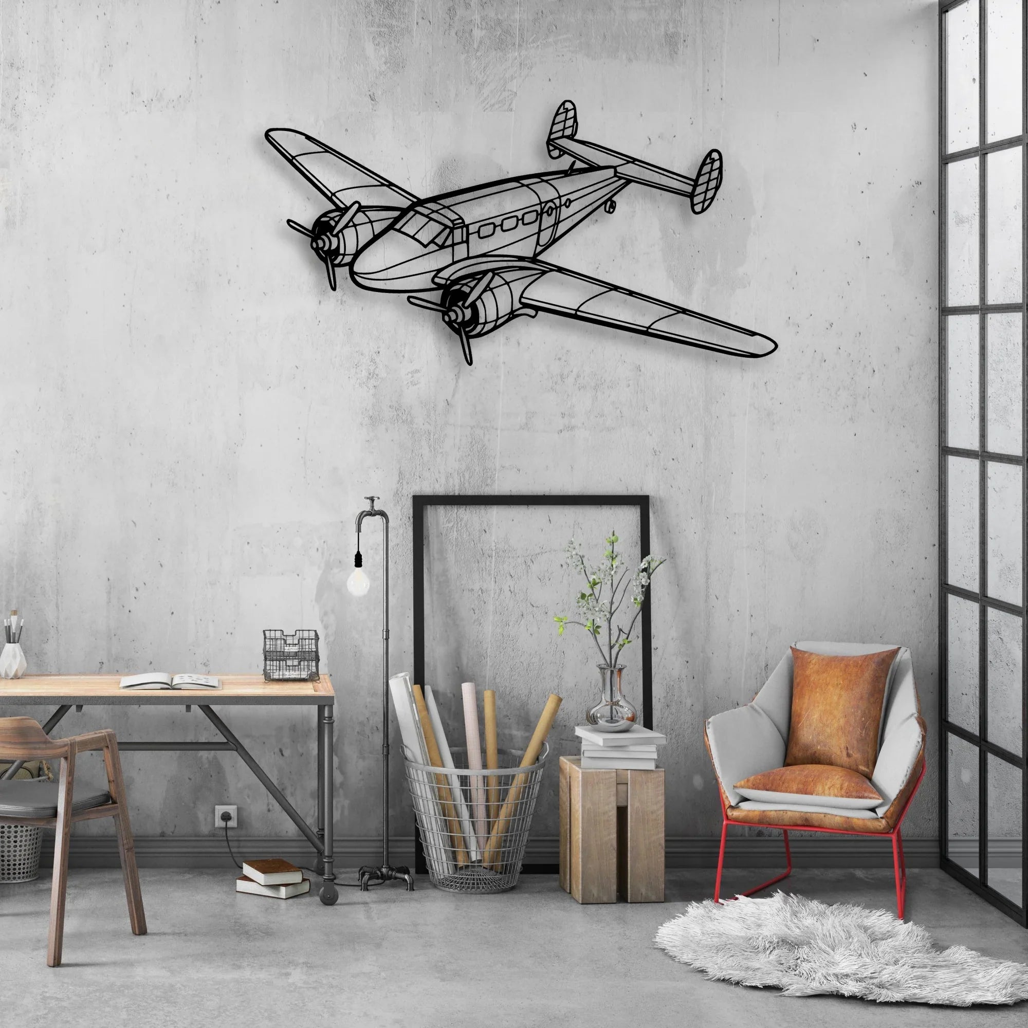 PA-46 350P Malibu Mirage Classic Aircraft Silhouette Metal Wall Art - Aviation Hangar Decor