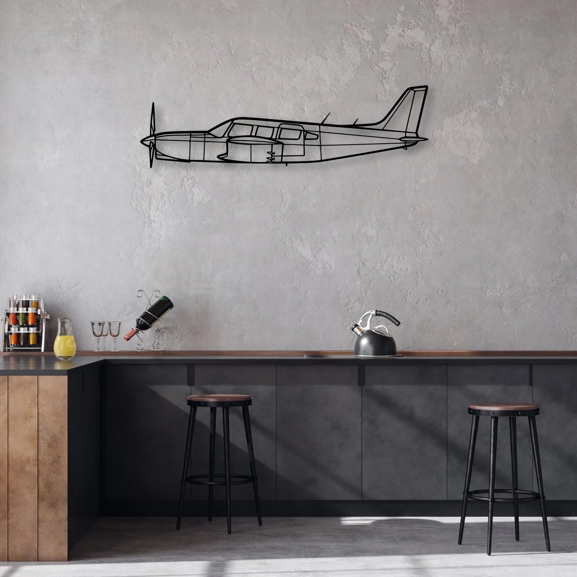 Praetor 600 Classic Aircraft Silhouette Metal Wall Art - Aviation Hangar Decor