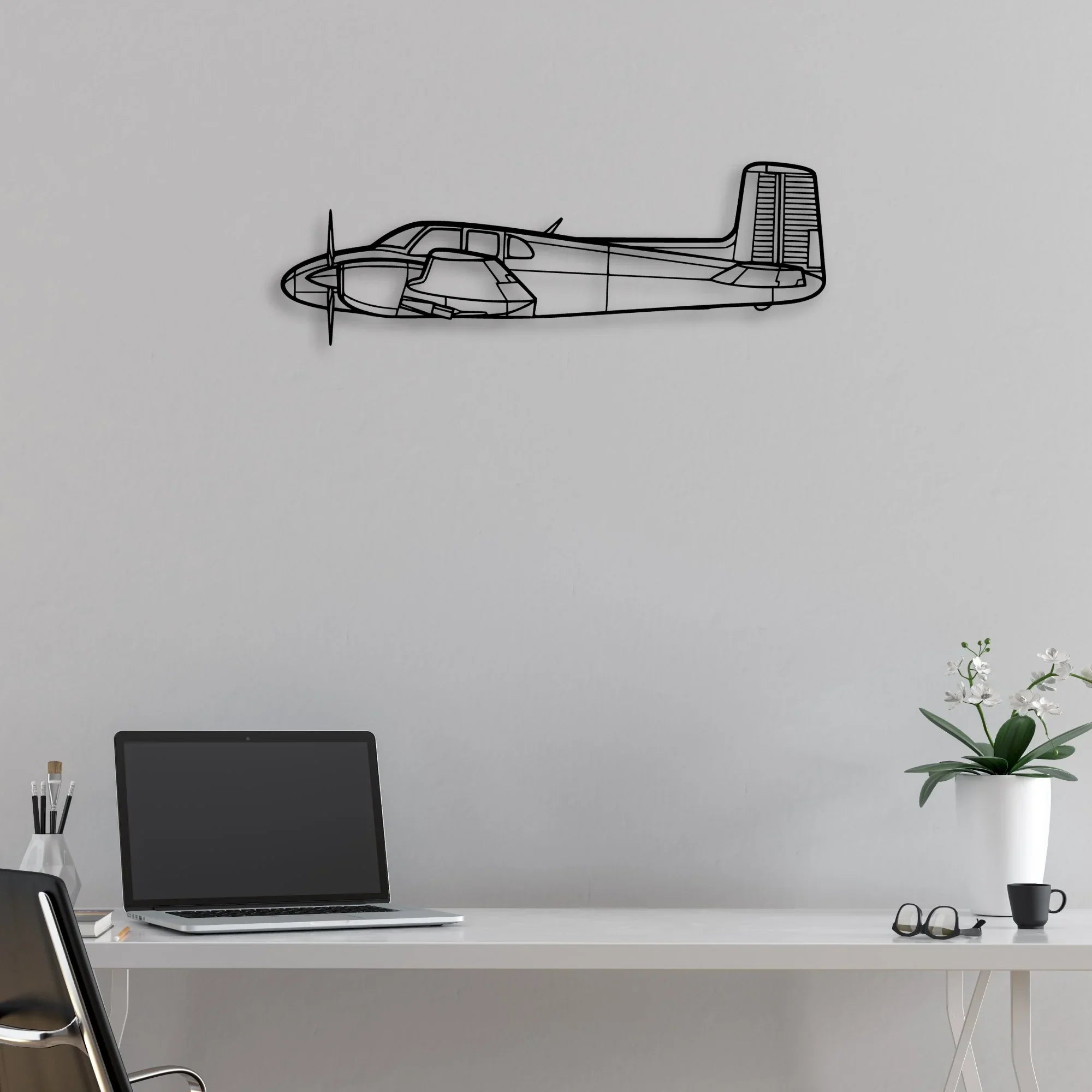 R3000 160 Classic Aircraft Silhouette Metal Wall Art - Aviation Hangar Decor