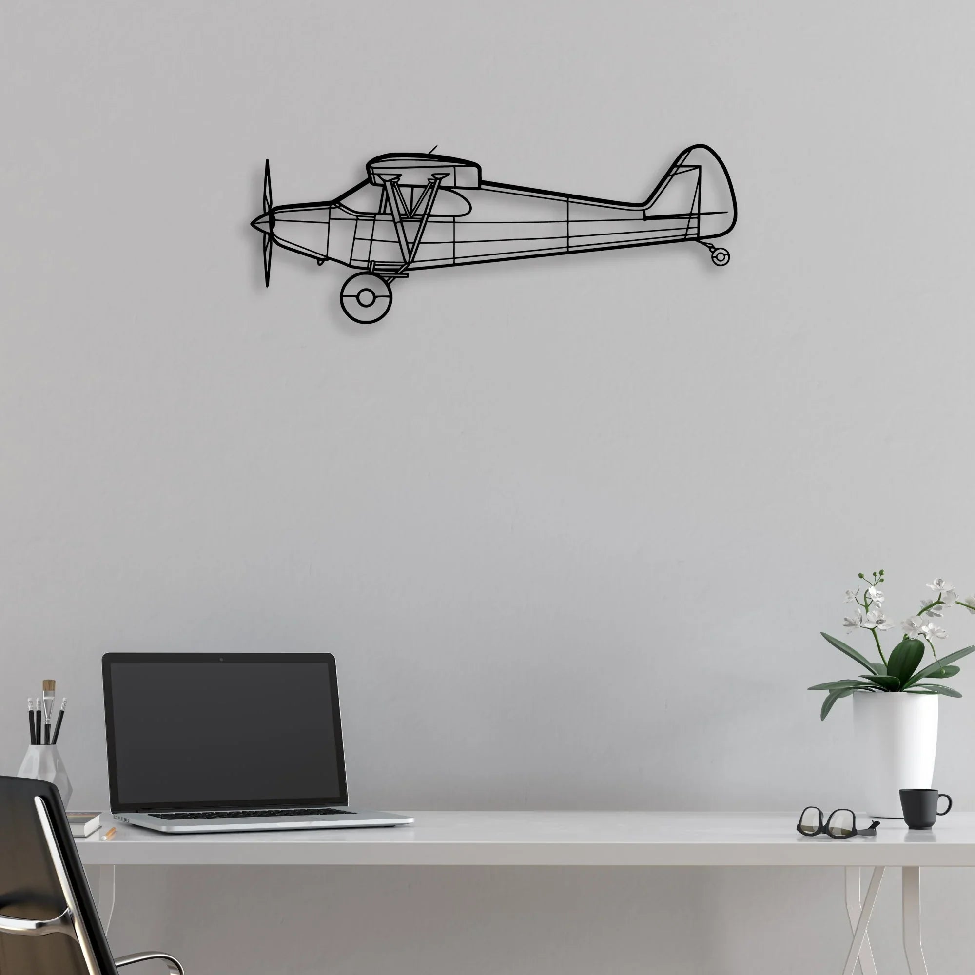 RAF F-4K Phantom Classic Aircraft Silhouette Metal Wall Art - Aviation Hangar Decor