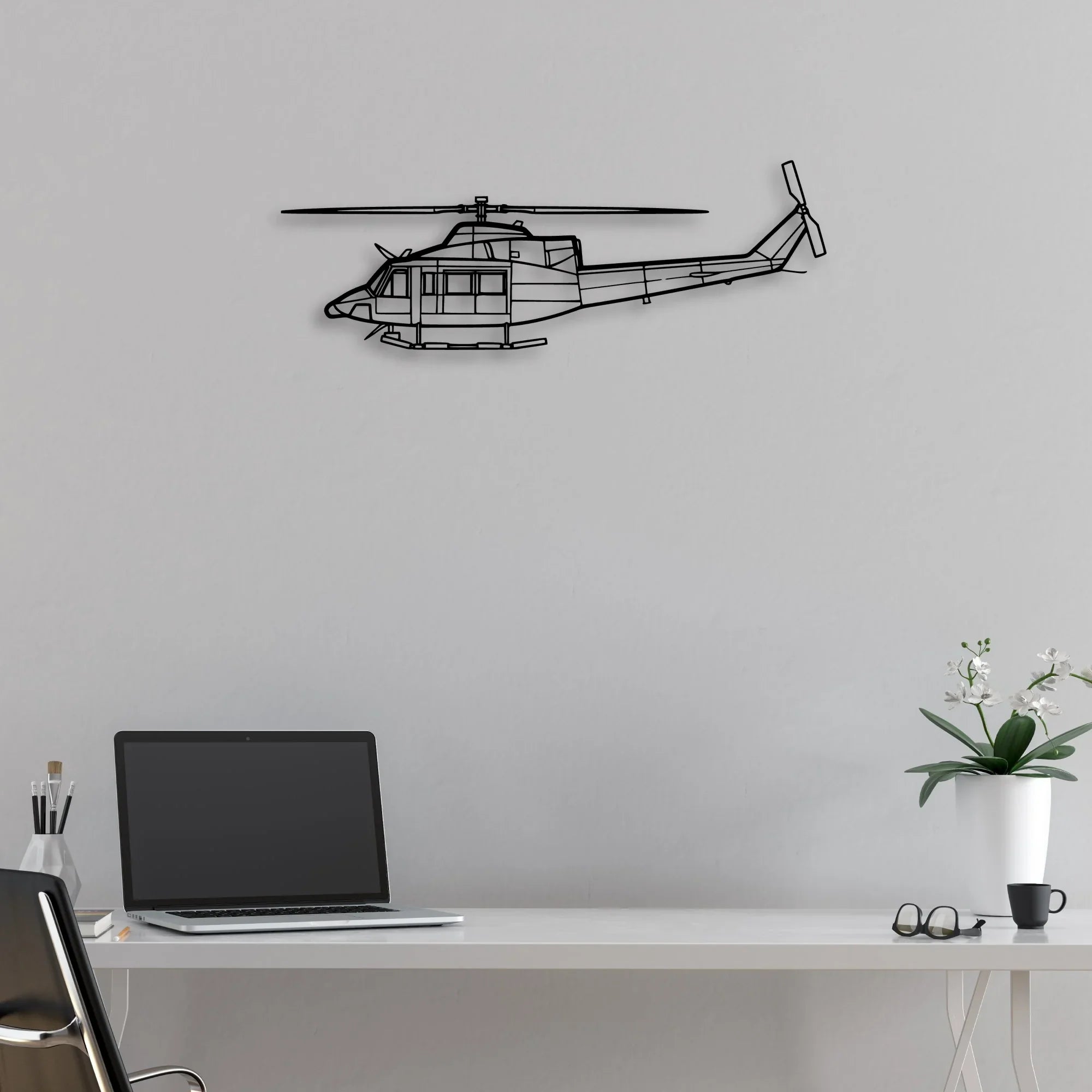 Rafale Classic Aircraft Silhouette Metal Wall Art - Aviation Hangar Decor