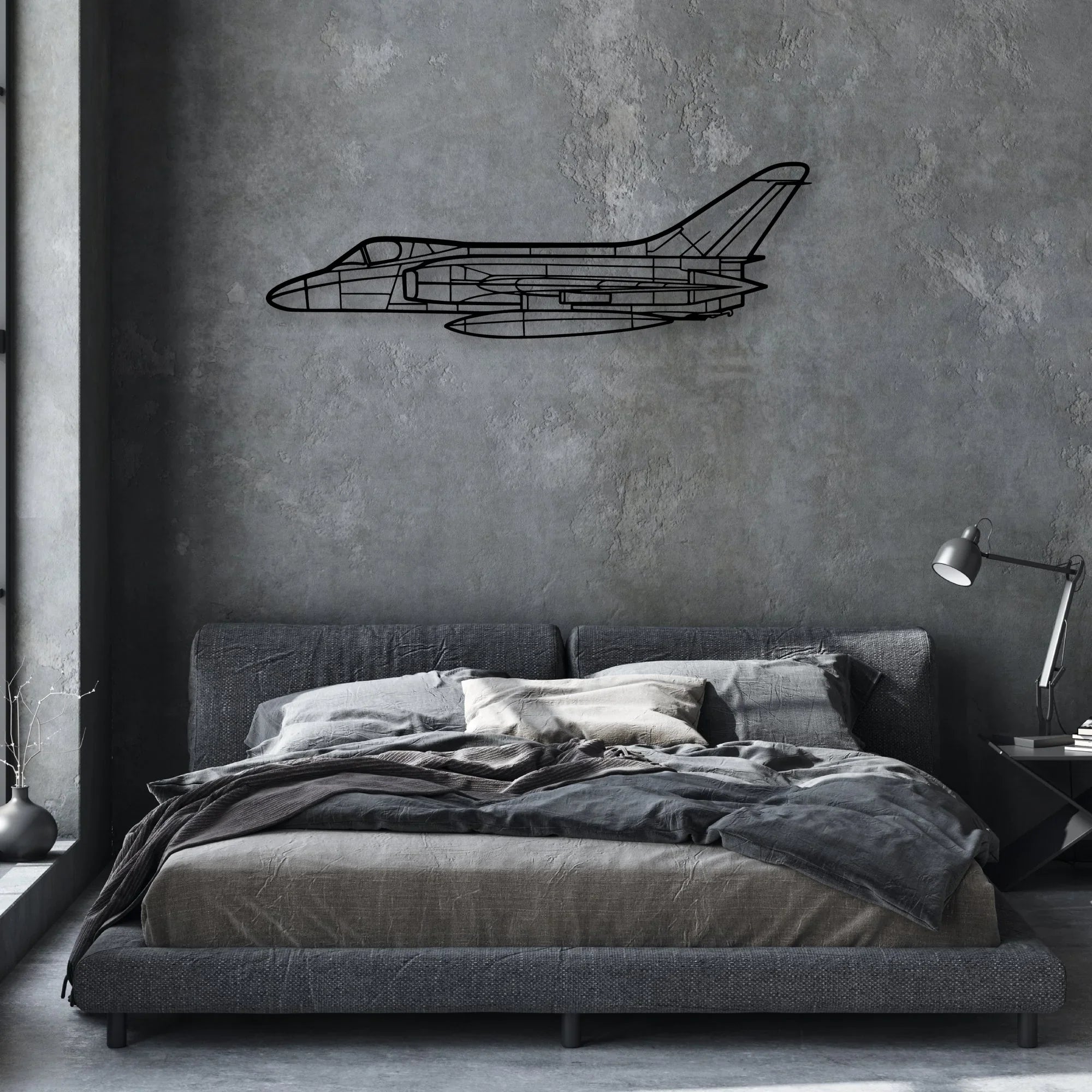 RF-8G Classic Aircraft Silhouette Metal Wall Art - Aviation Hangar Decor