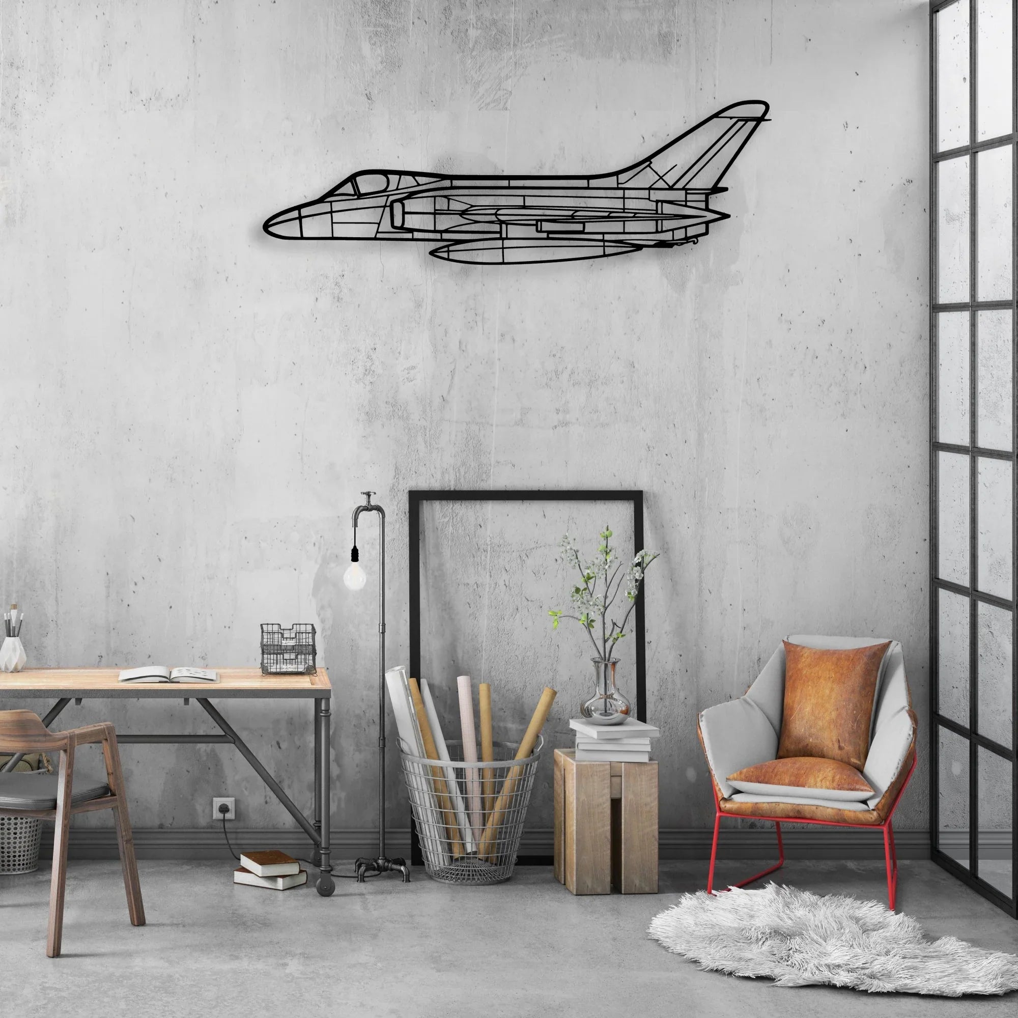 RF-8G Classic Aircraft Silhouette Metal Wall Art - Aviation Hangar Decor