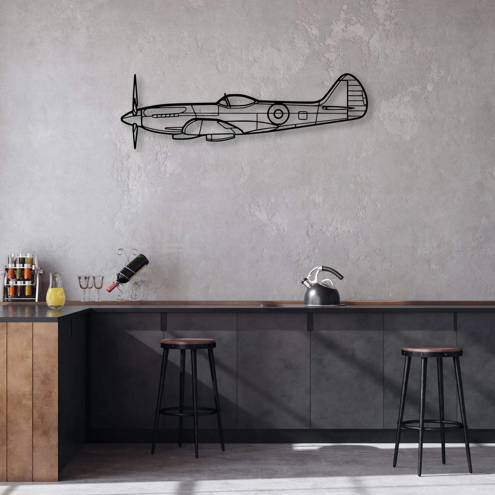 S-2T Classic Aircraft Silhouette Metal Wall Art - Aviation Hangar Decor