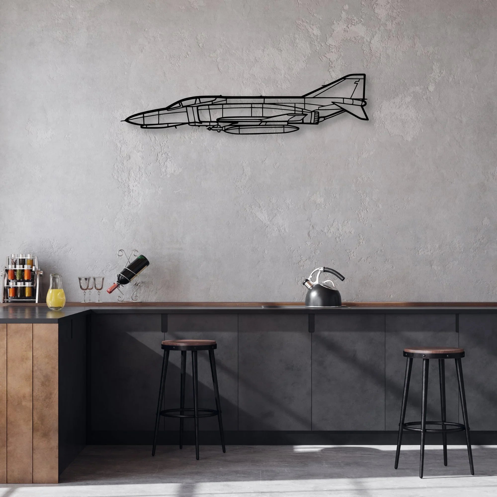 Spitfire MK IX-2 Classic Aircraft Silhouette Metal Wall Art - Aviation Hangar Decor