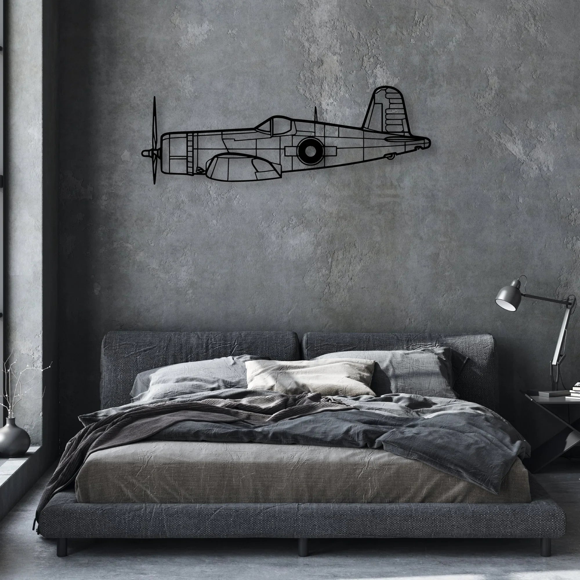 Stearman 2 Classic Aircraft Silhouette Metal Wall Art - Aviation Hangar Decor