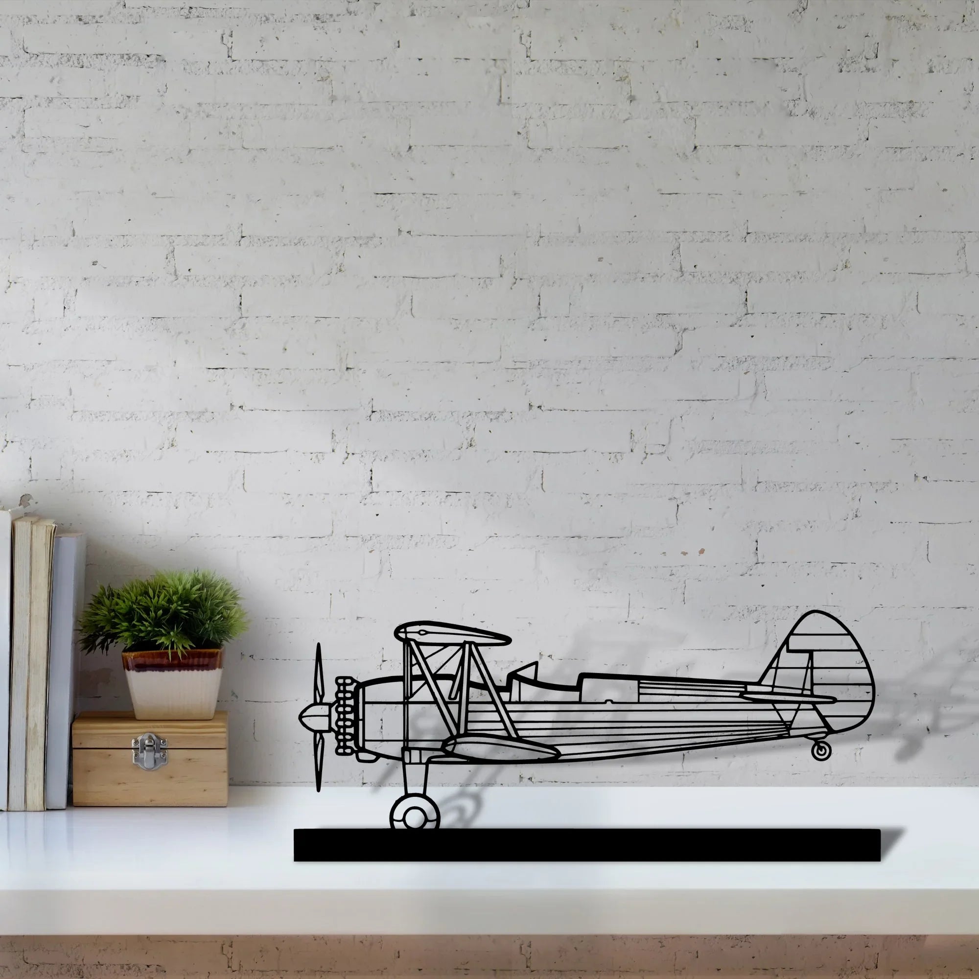 stearman-75-2 Silhouette Metal Art Stand - Turbo Silhouette