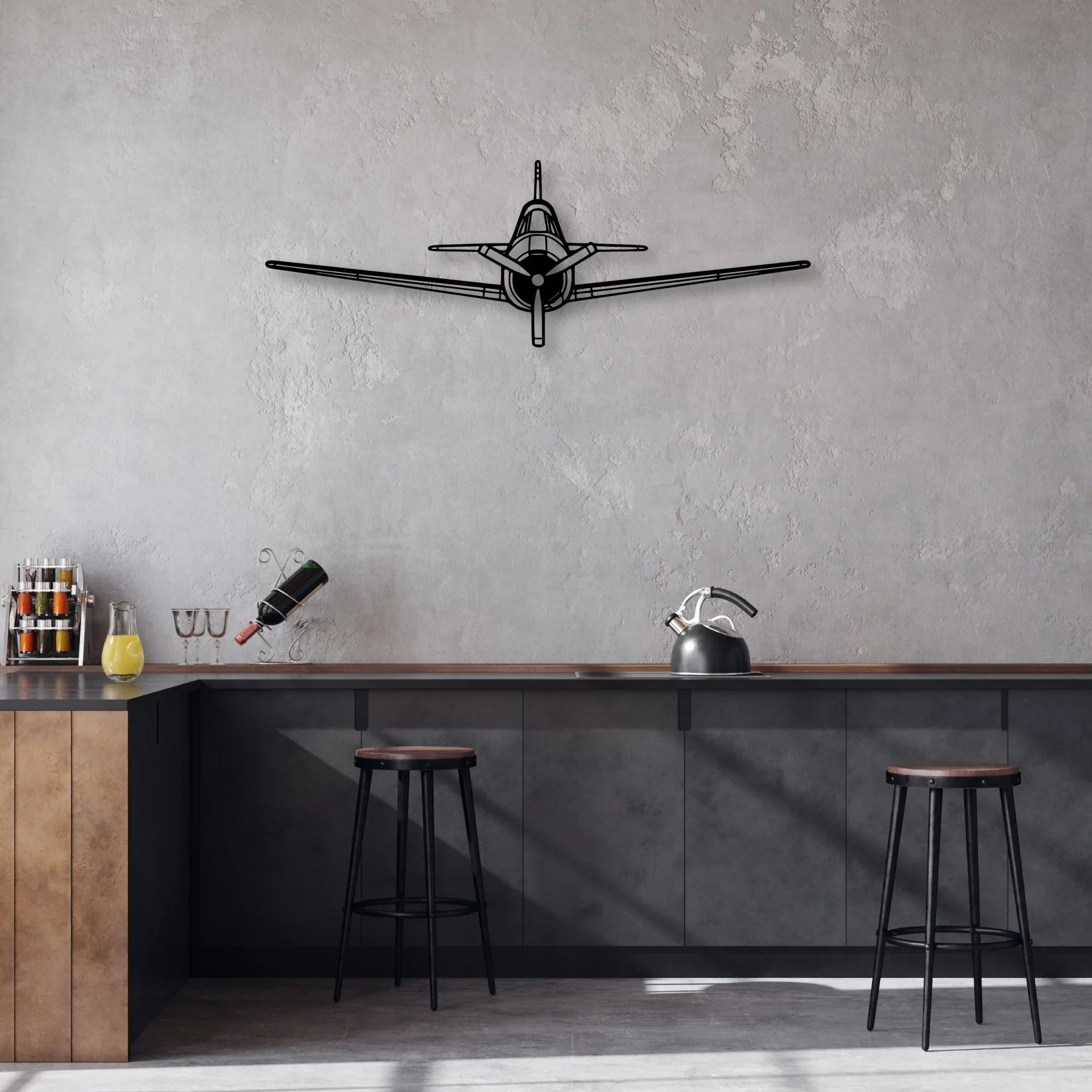 T-28 Trojan Classic Aircraft Silhouette Metal Wall Art - Aviation Hangar Decor