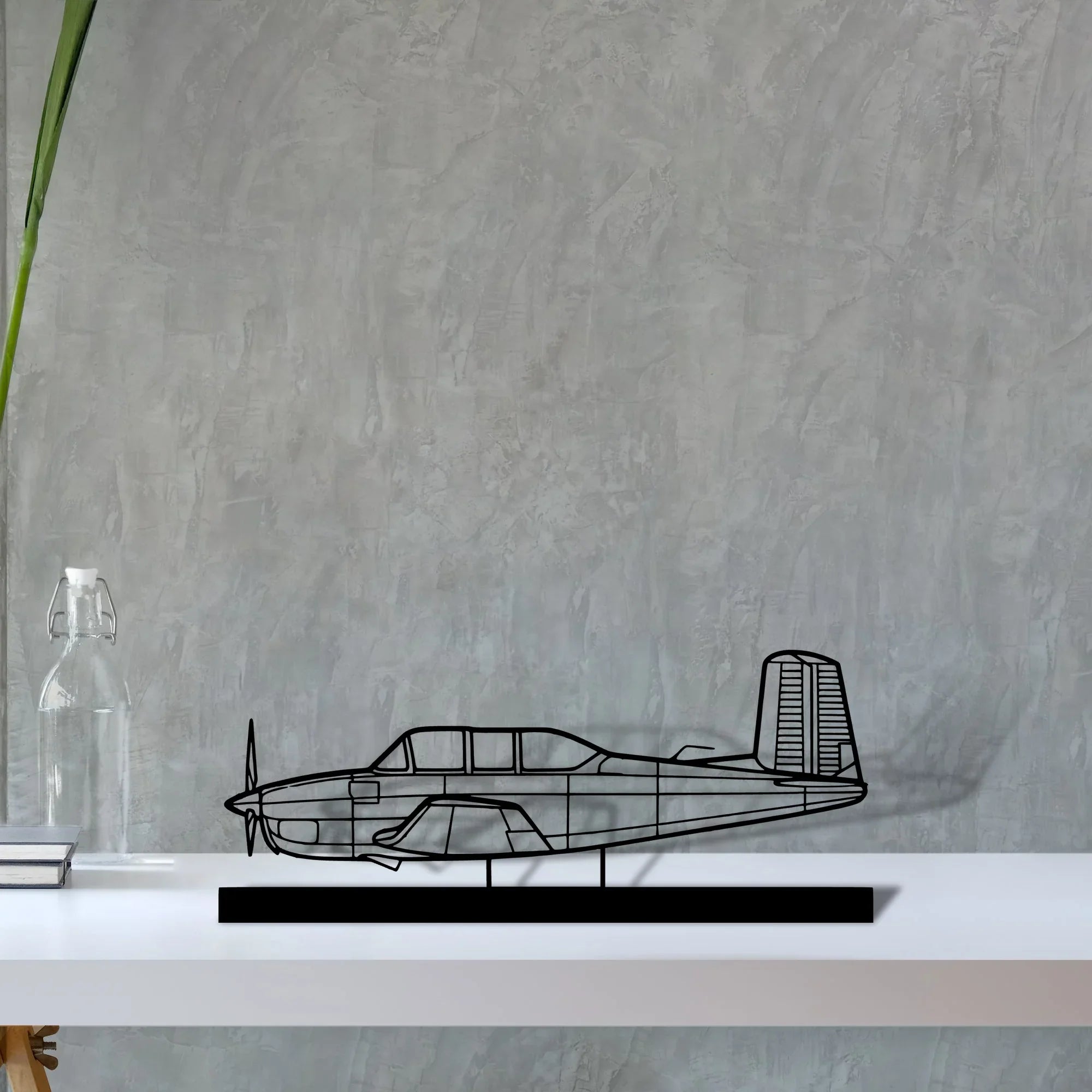 t-34a-mentor-2 Silhouette Metal Art Stand - Turbo Silhouette