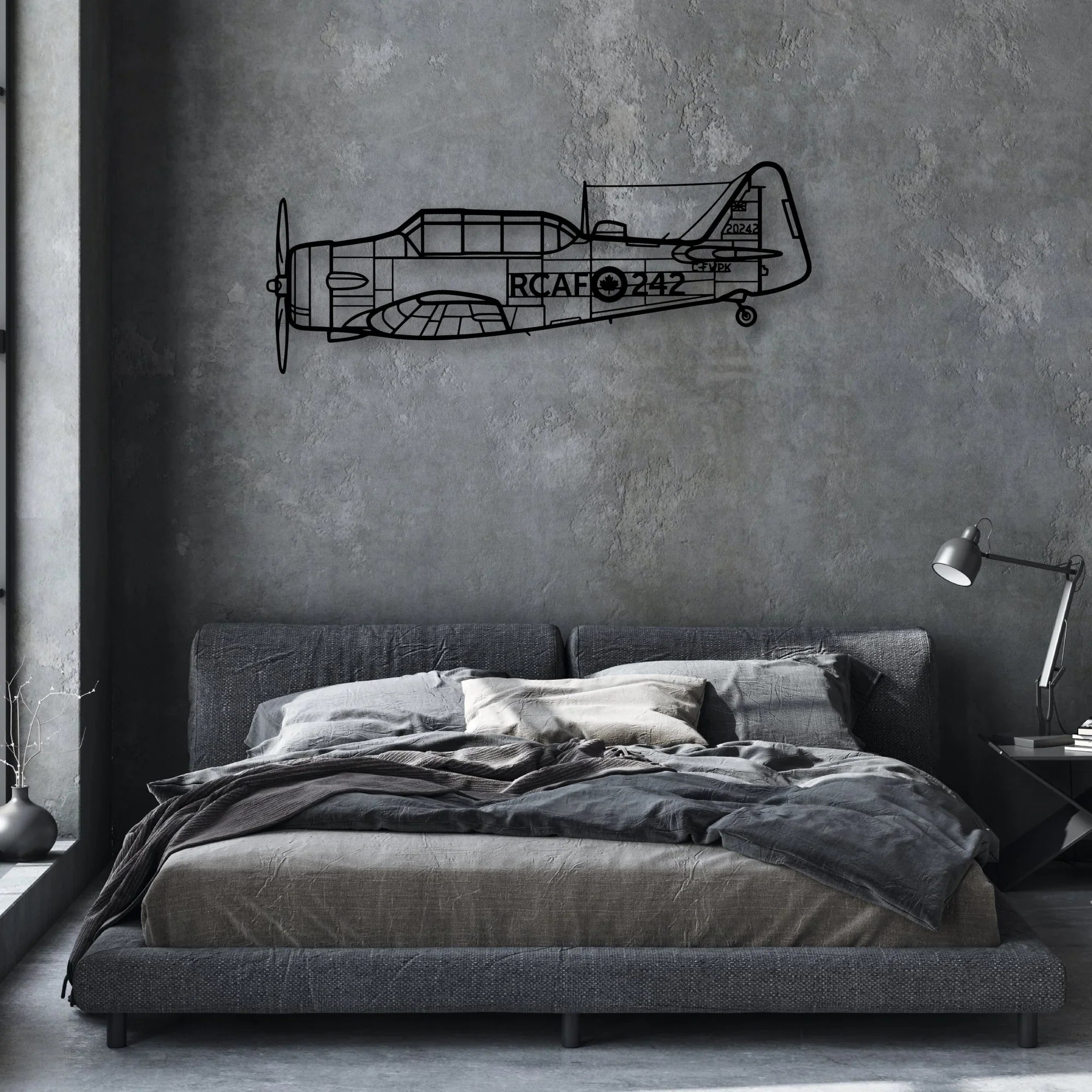 T33 2 Classic Aircraft Silhouette Metal Wall Art - Aviation Hangar Decor