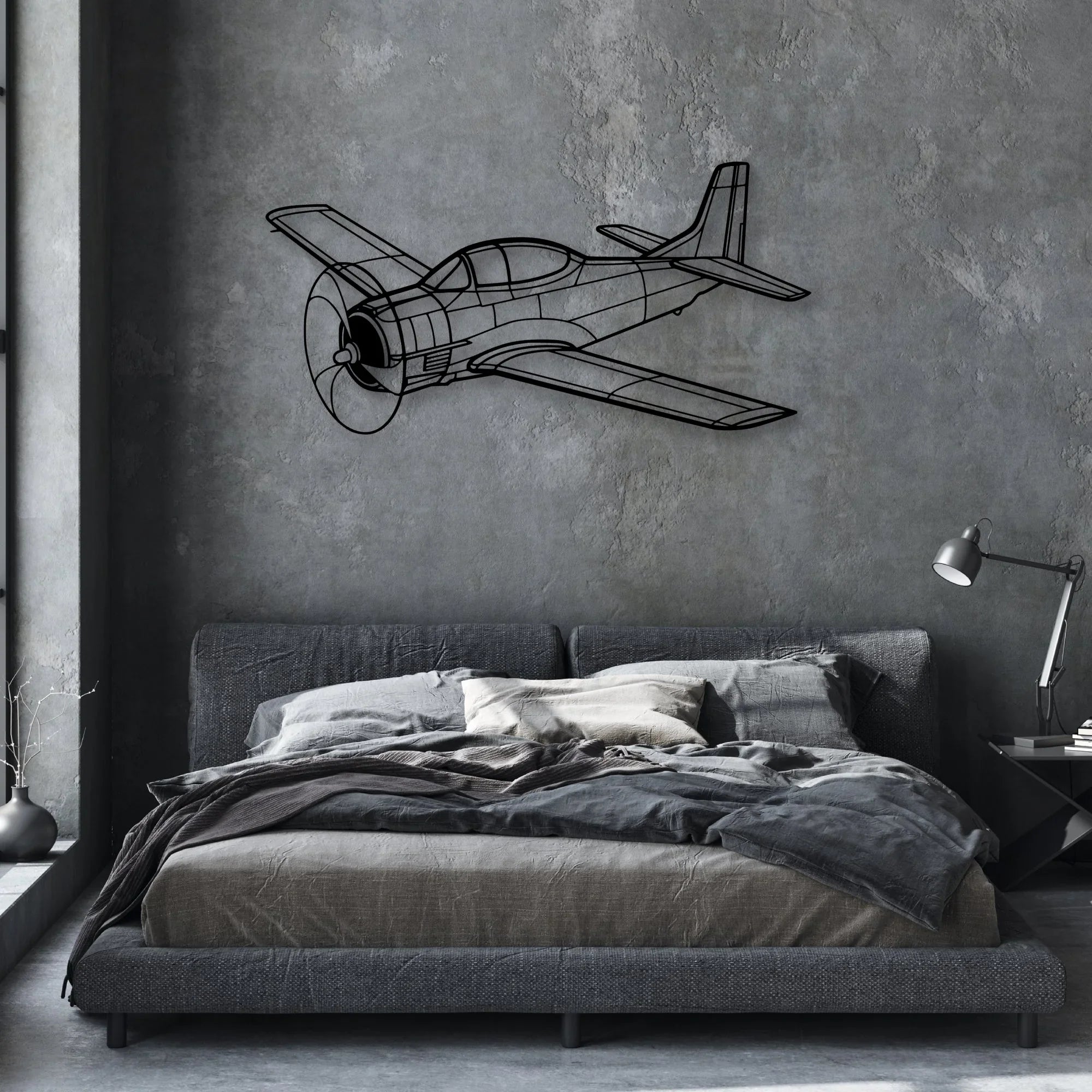 T33 Classic Aircraft Silhouette Metal Wall Art - Aviation Hangar Decor
