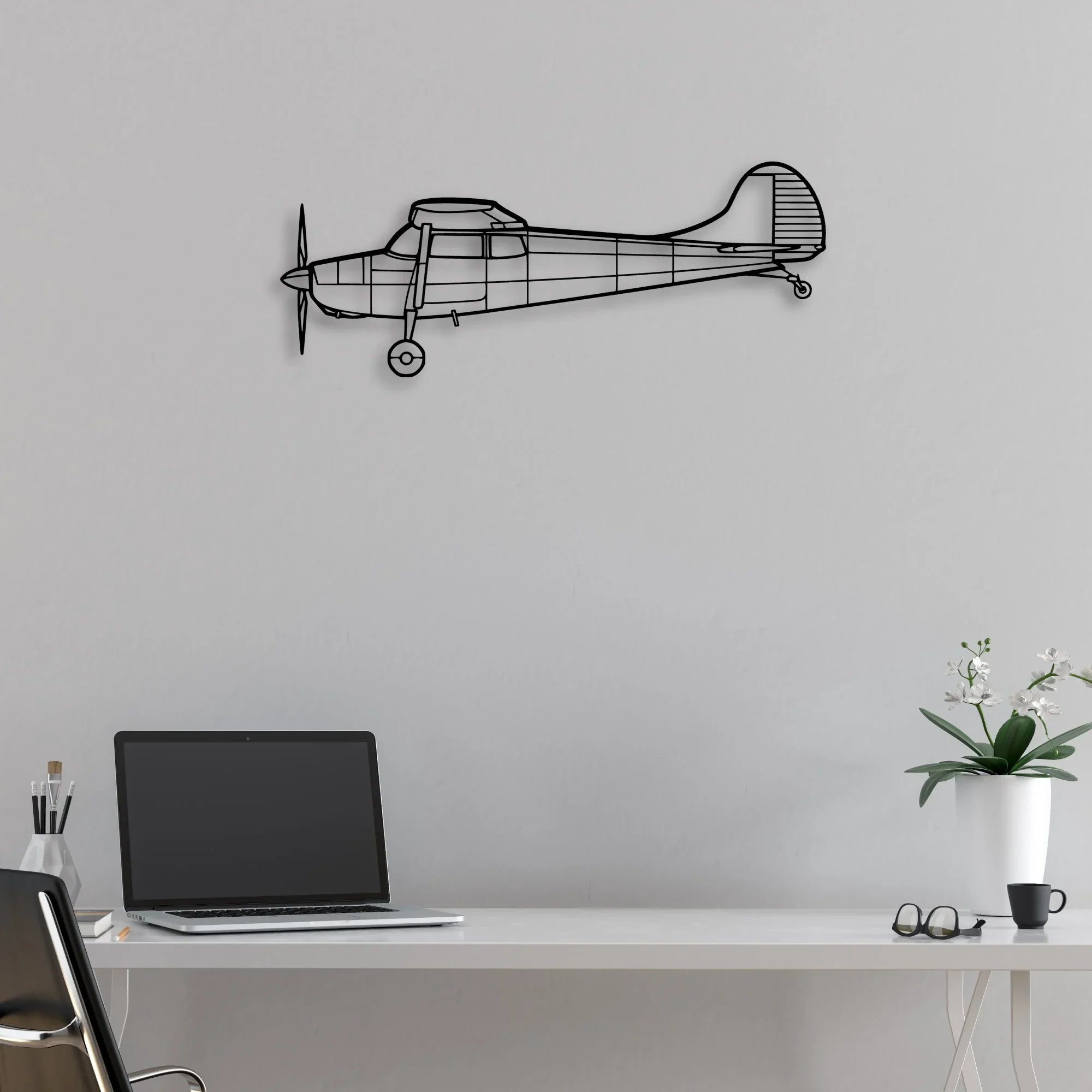 Tempest Classic Aircraft Silhouette Metal Wall Art - Aviation Hangar Decor