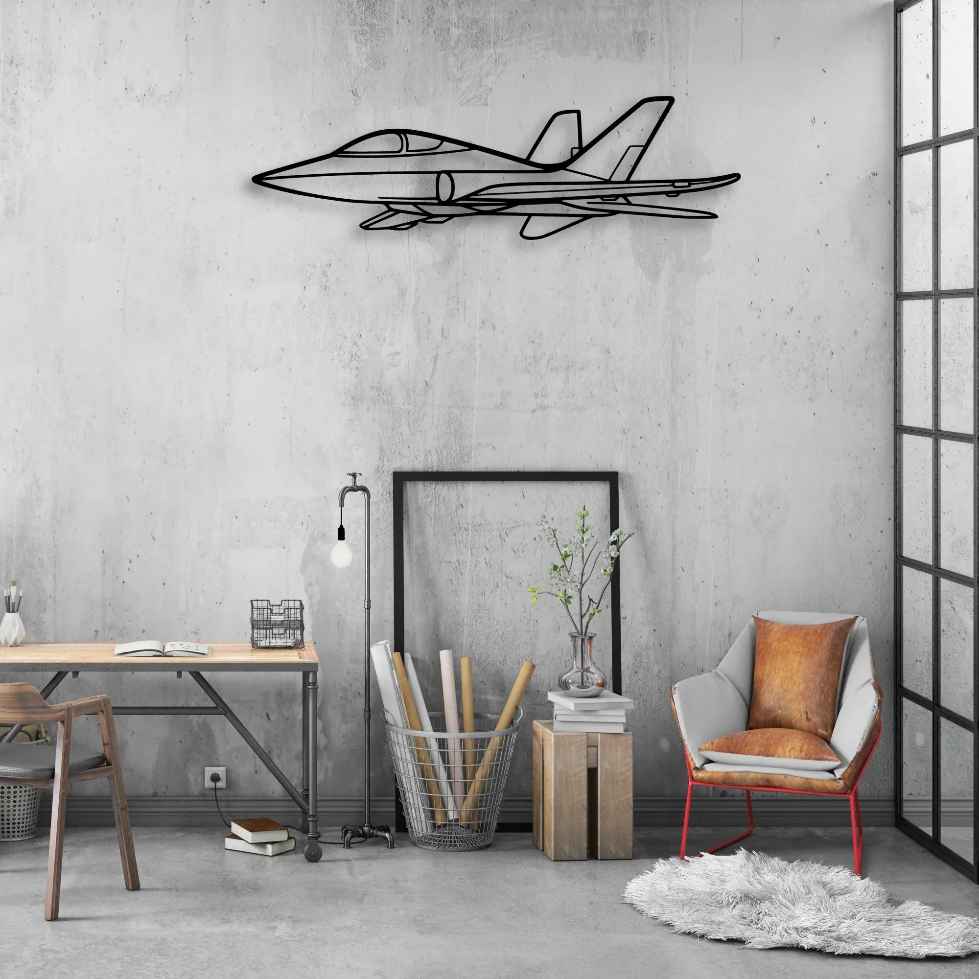 Tornado 3 Classic Aircraft Silhouette Metal Wall Art - Aviation Hangar Decor