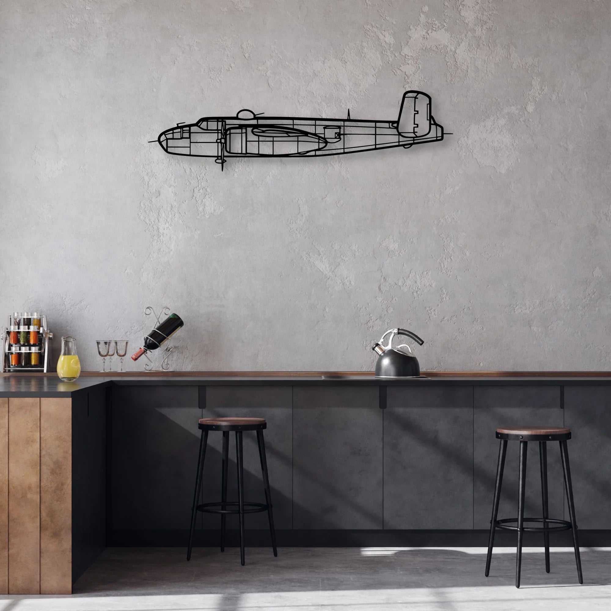 Tornado 4 Classic Aircraft Silhouette Metal Wall Art - Aviation Hangar Decor
