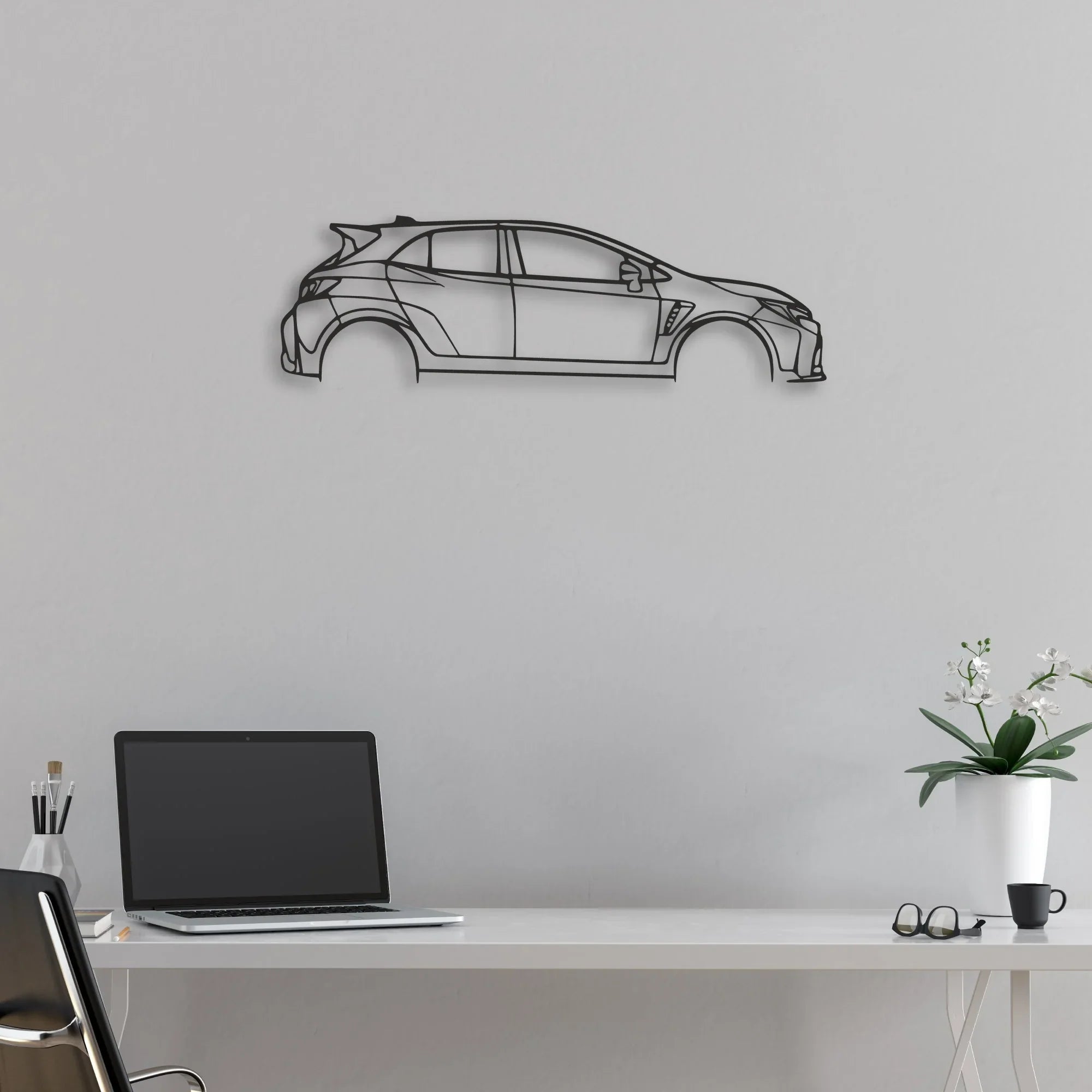 toyota corolla gr Classic Silhouette Metal Wall Art - Automotive Garage Decor