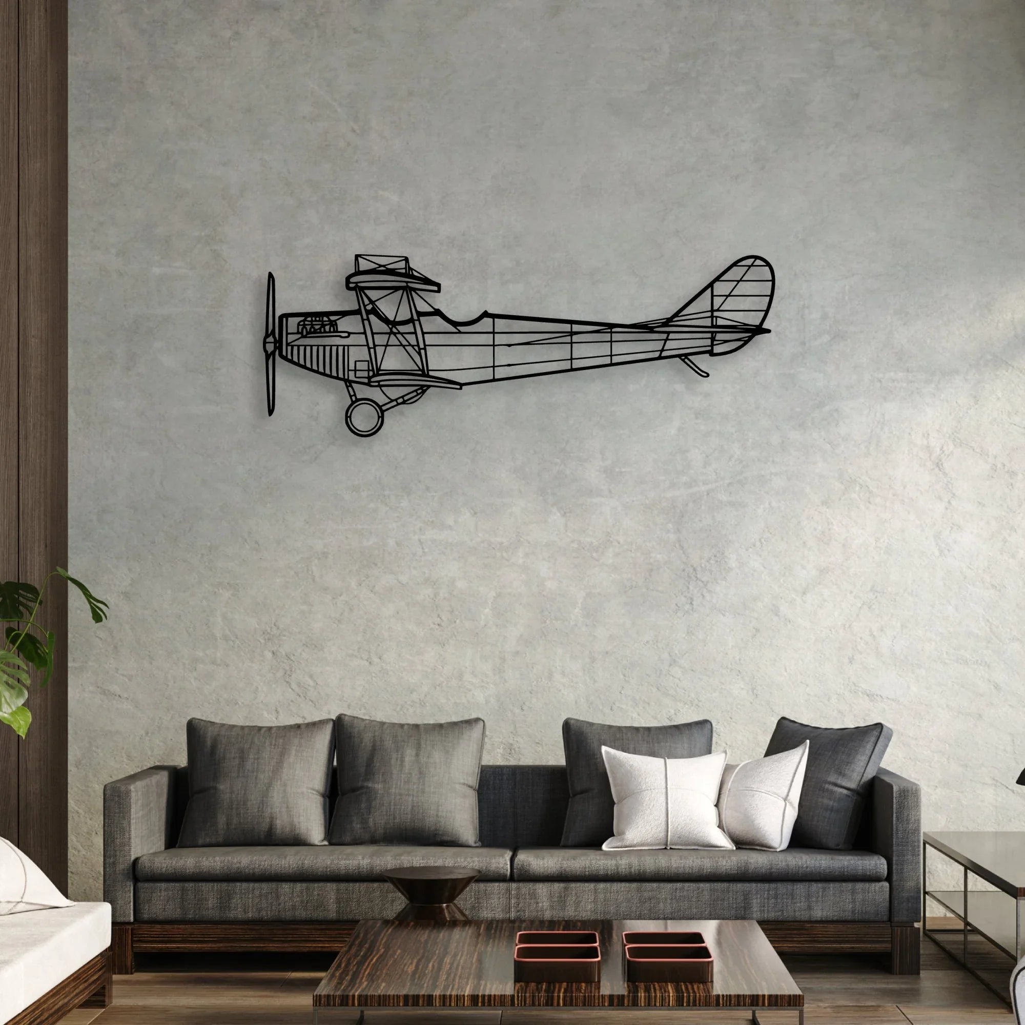 Typhoon Classic Aircraft Silhouette Metal Wall Art - Aviation Hangar Decor