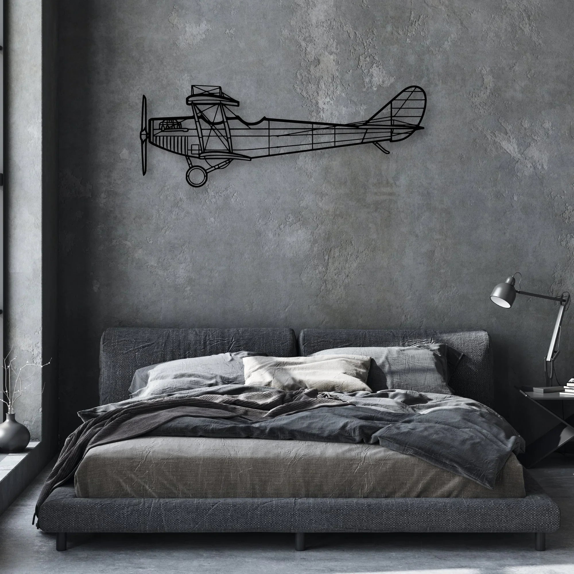 Typhoon Classic Aircraft Silhouette Metal Wall Art - Aviation Hangar Decor