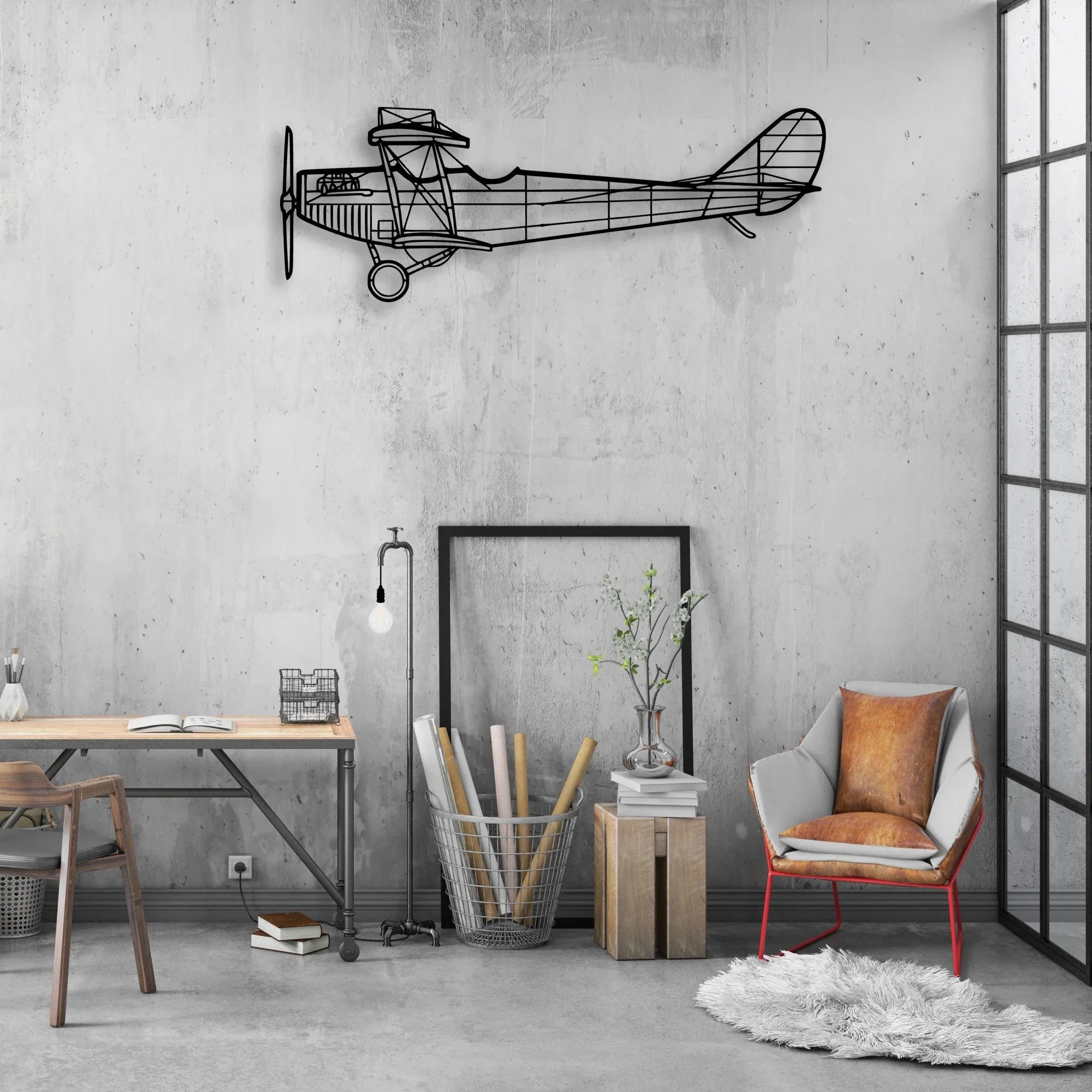 Typhoon Classic Aircraft Silhouette Metal Wall Art - Aviation Hangar Decor