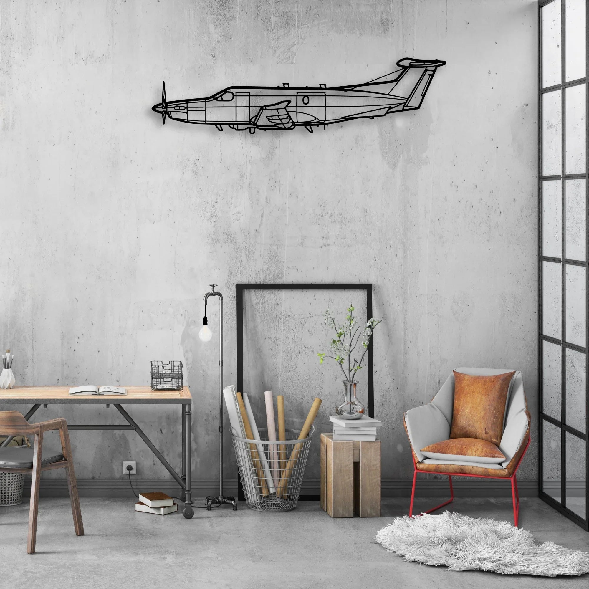 U-28A Draco Classic Aircraft Silhouette Metal Wall Art - Aviation Hangar Decor