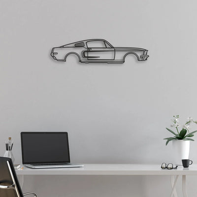 003-MUSTANG gt390-hkn-var MUSTANG Classic Silhouette Metal Wall Art - Automotive Garage Decor