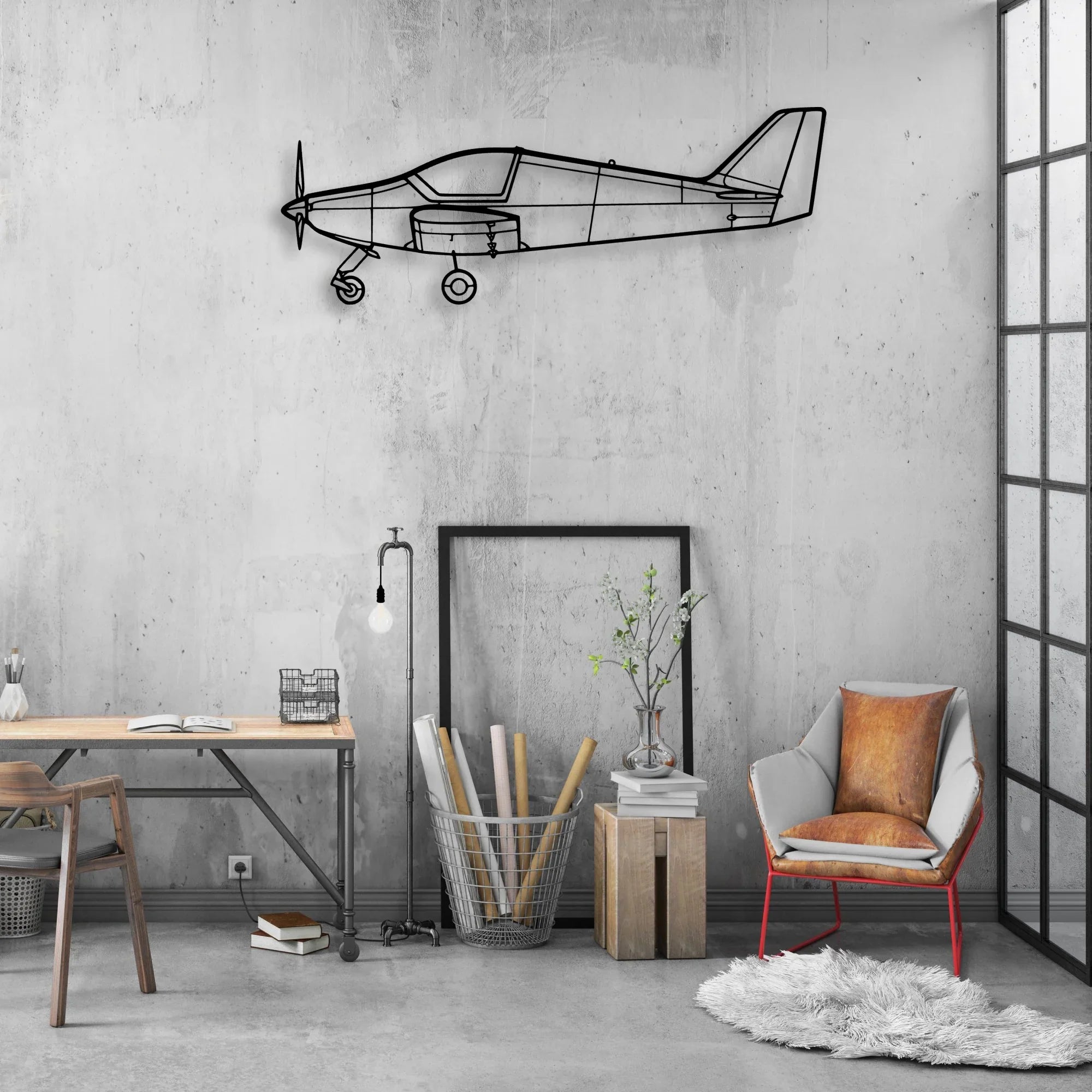 03 Loiret Classic Aircraft Silhouette Metal Wall Art - Aviation Hangar Decor