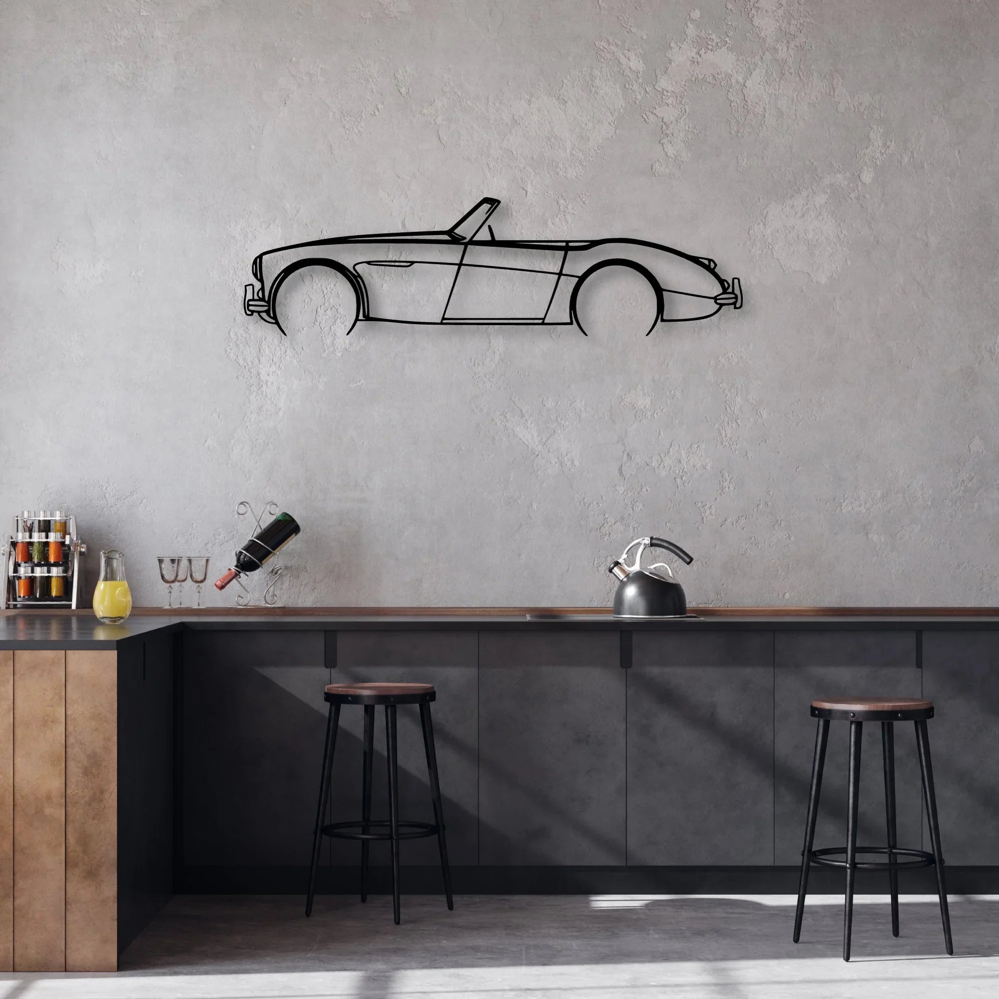 106 1957 Classic Silhouette Metal Wall Art - Automotive Garage Decor