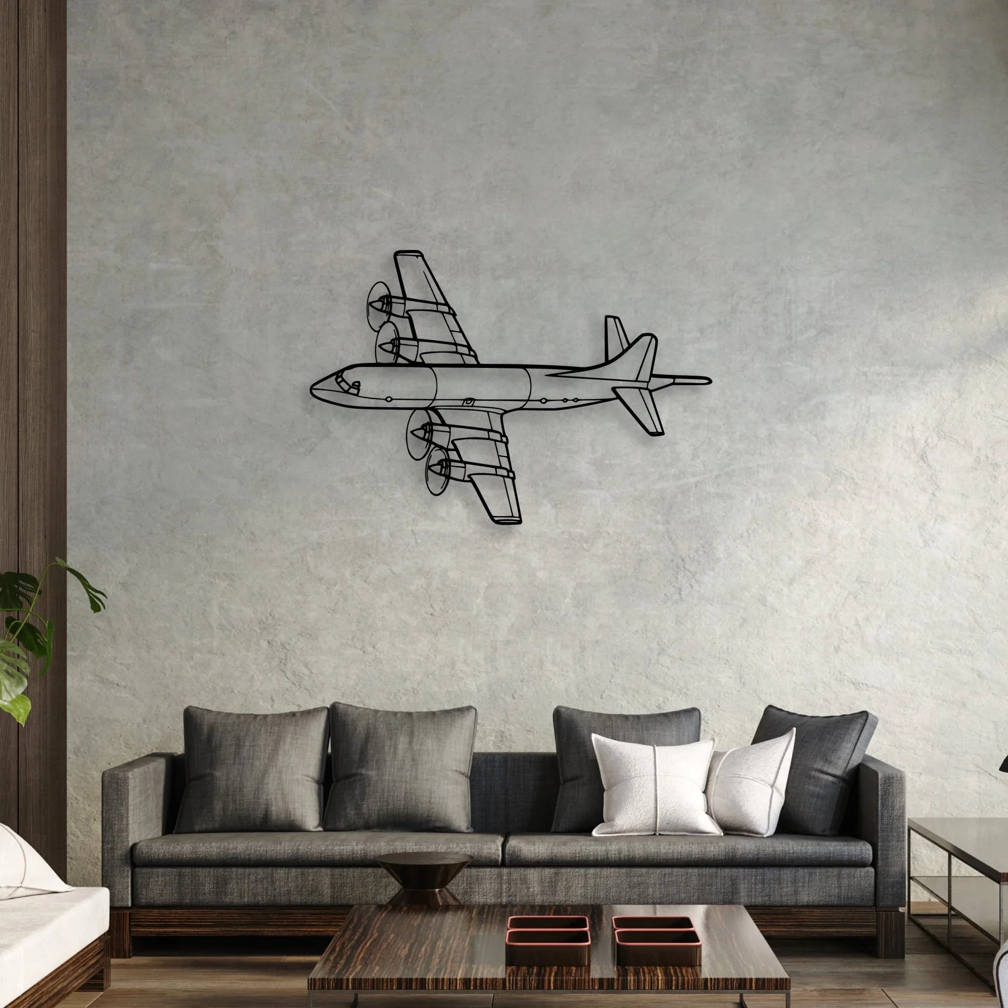 108 2 3 Classic Aircraft Silhouette Metal Wall Art - Aviation Hangar Decor