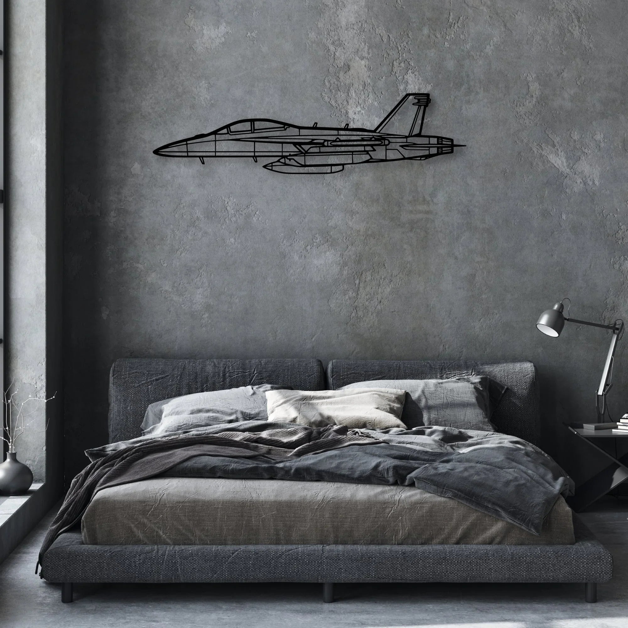 108 2 5 Classic Aircraft Silhouette Metal Wall Art - Aviation Hangar Decor