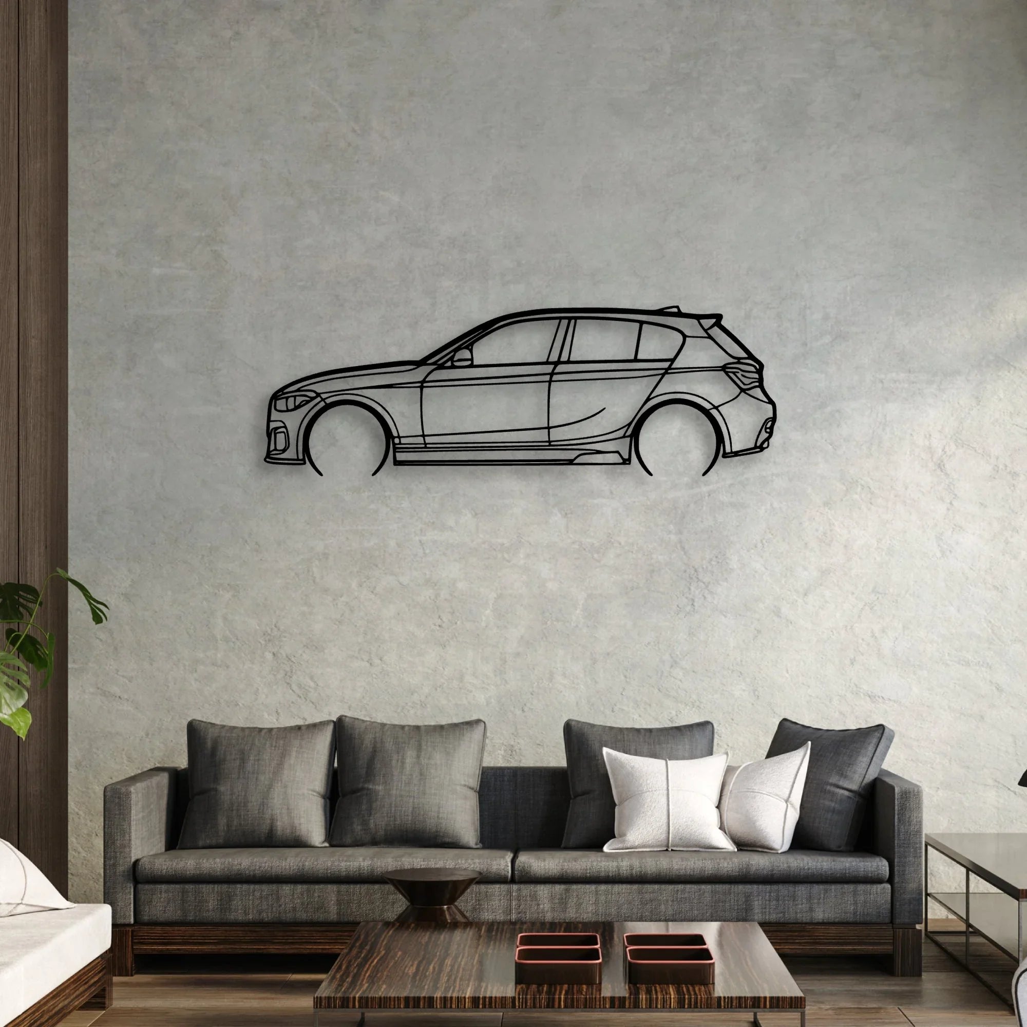 140i F20 2 Classic Silhouette Metal Wall Art - Automotive Garage Decor