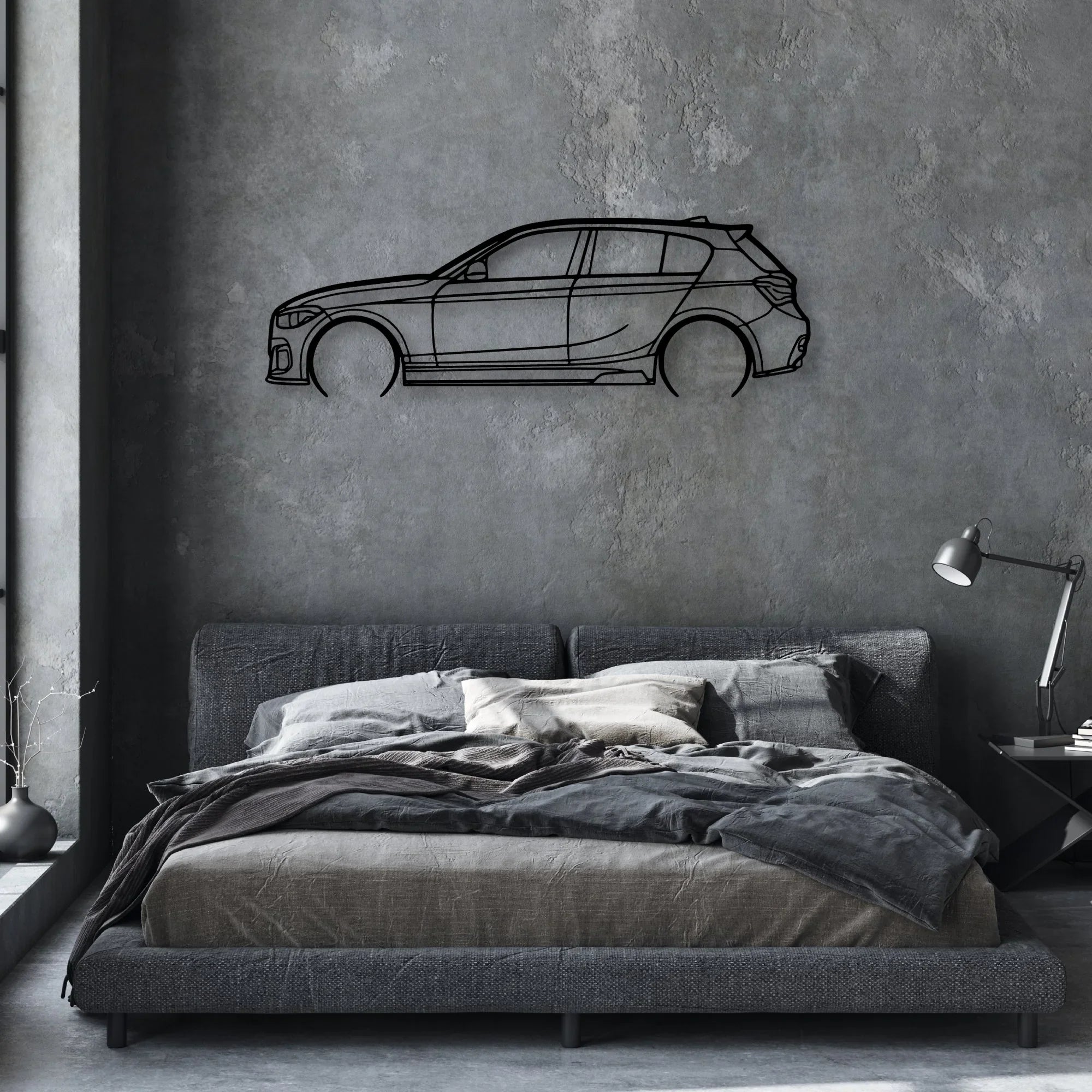 140i F20 2 Classic Silhouette Metal Wall Art - Automotive Garage Decor