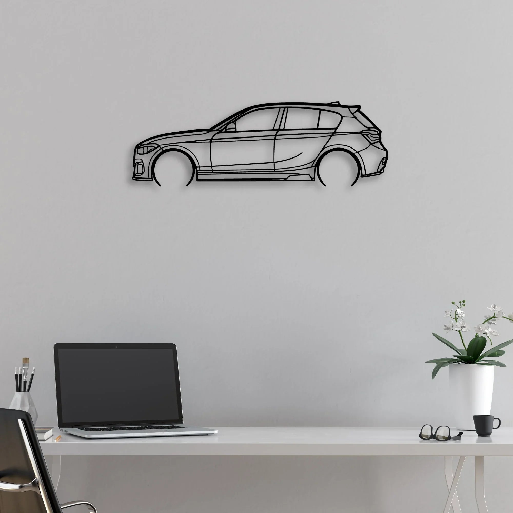 140i F20 2 Classic Silhouette Metal Wall Art - Automotive Garage Decor