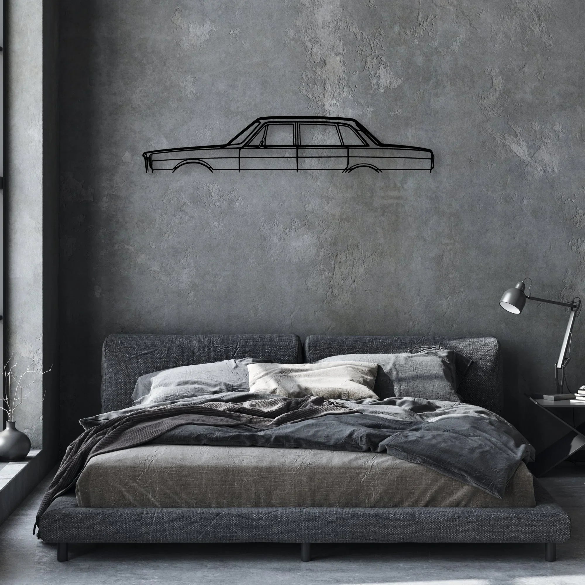 164 1968 Classic Silhouette Metal Wall Art - Automotive Garage Decor