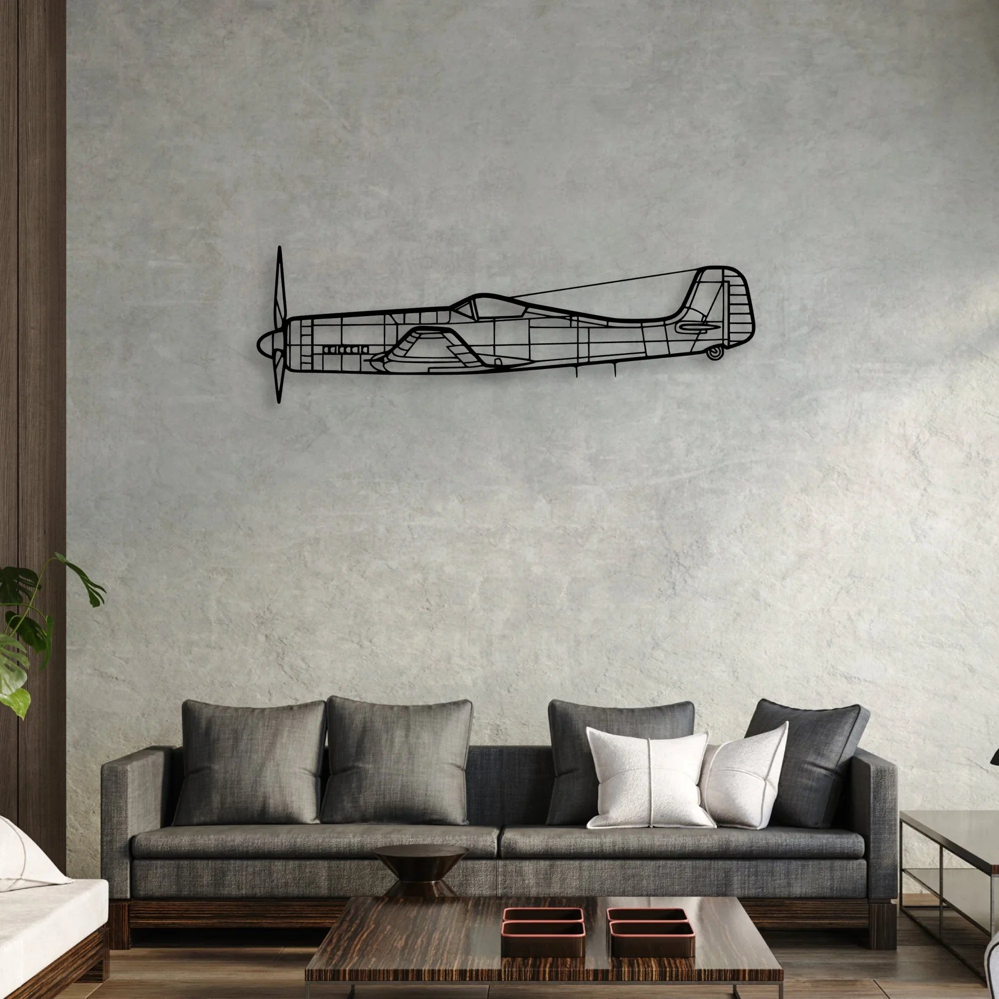 170B 11 Classic Aircraft Silhouette Metal Wall Art - Aviation Hangar Decor