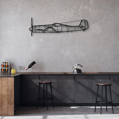170B 11 Classic Aircraft Silhouette Metal Wall Art - Aviation Hangar Decor