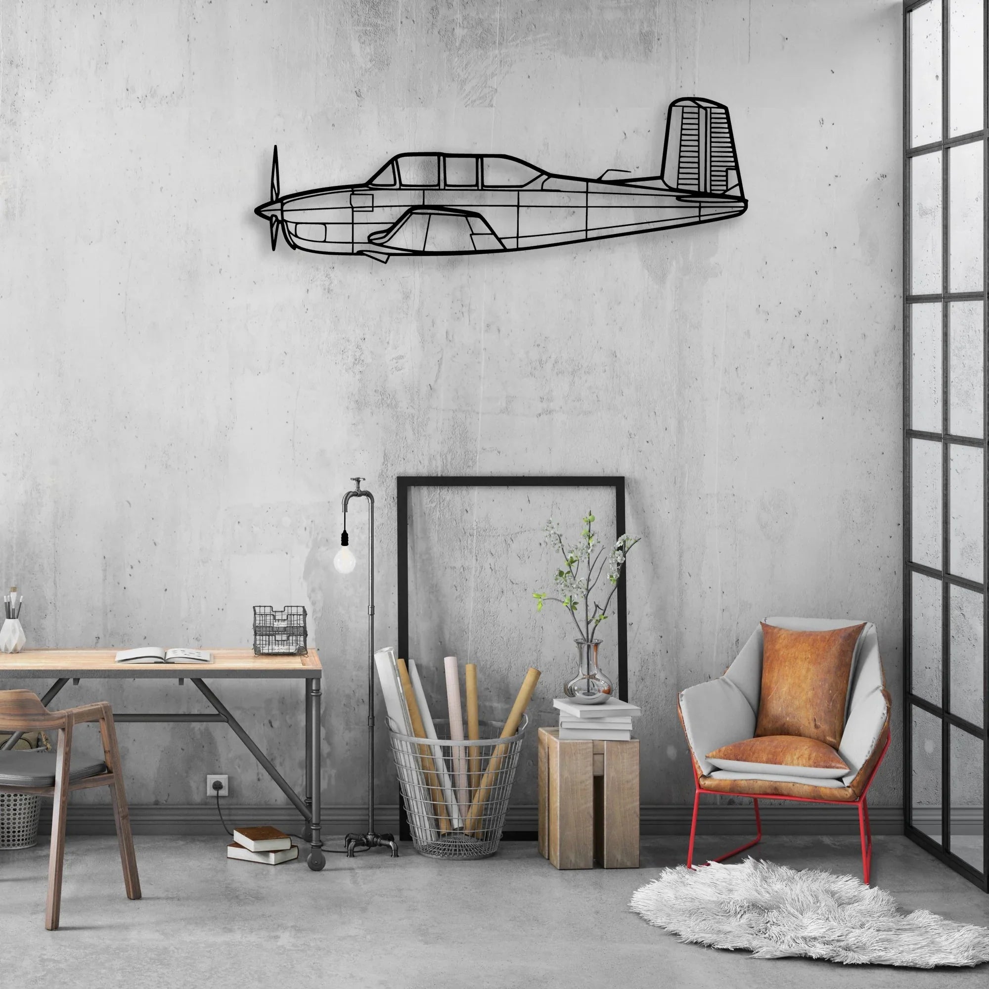 170B 3 Classic Aircraft Silhouette Metal Wall Art - Aviation Hangar Decor