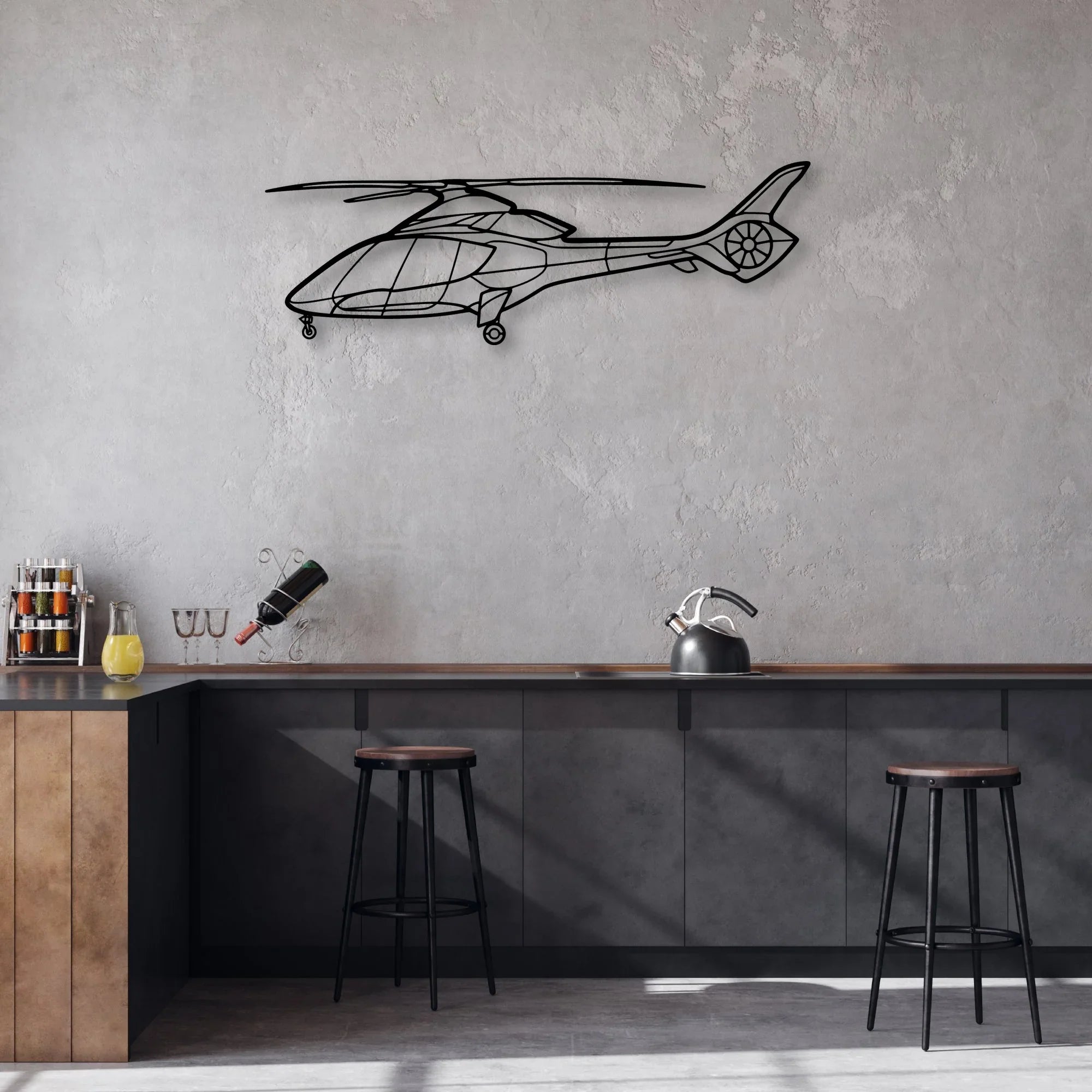 170B 4 Classic Aircraft Silhouette Metal Wall Art - Aviation Hangar Decor