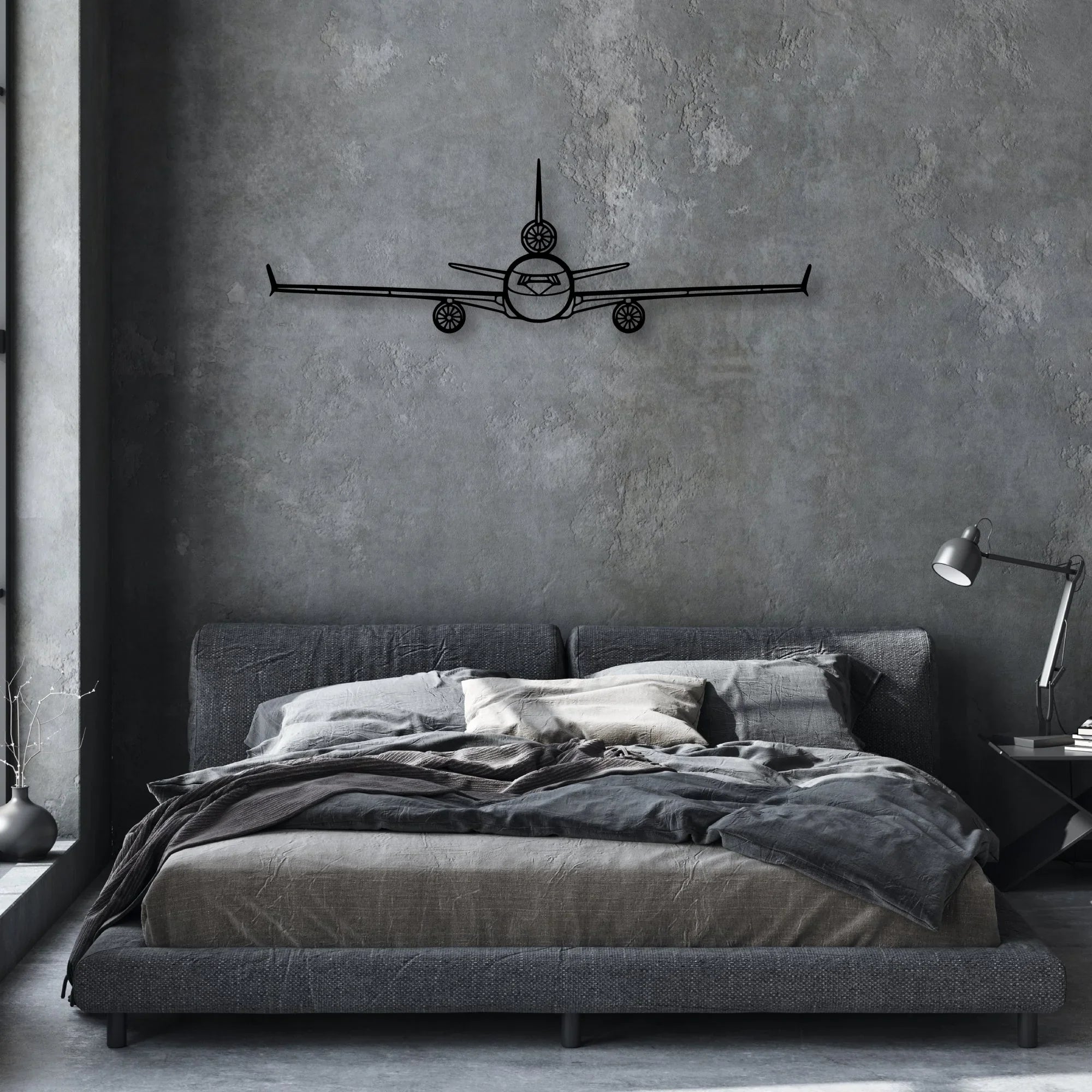 170B 6 Classic Aircraft Silhouette Metal Wall Art - Aviation Hangar Decor