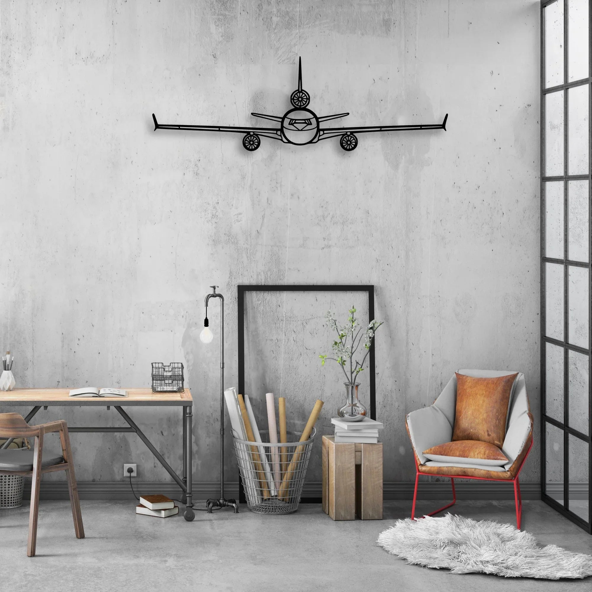 170B 6 Classic Aircraft Silhouette Metal Wall Art - Aviation Hangar Decor