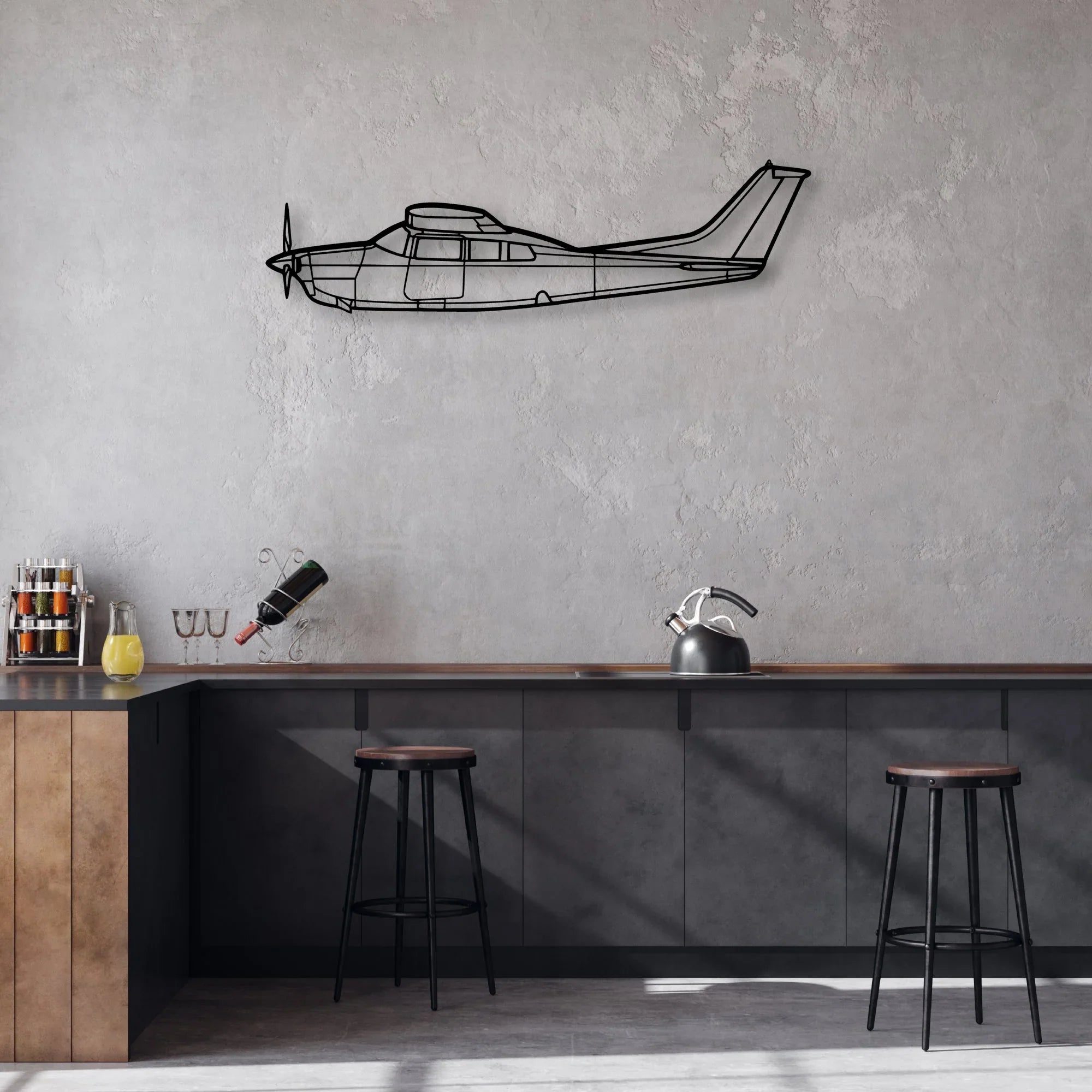 170B 9 Classic Aircraft Silhouette Metal Wall Art - Aviation Hangar Decor
