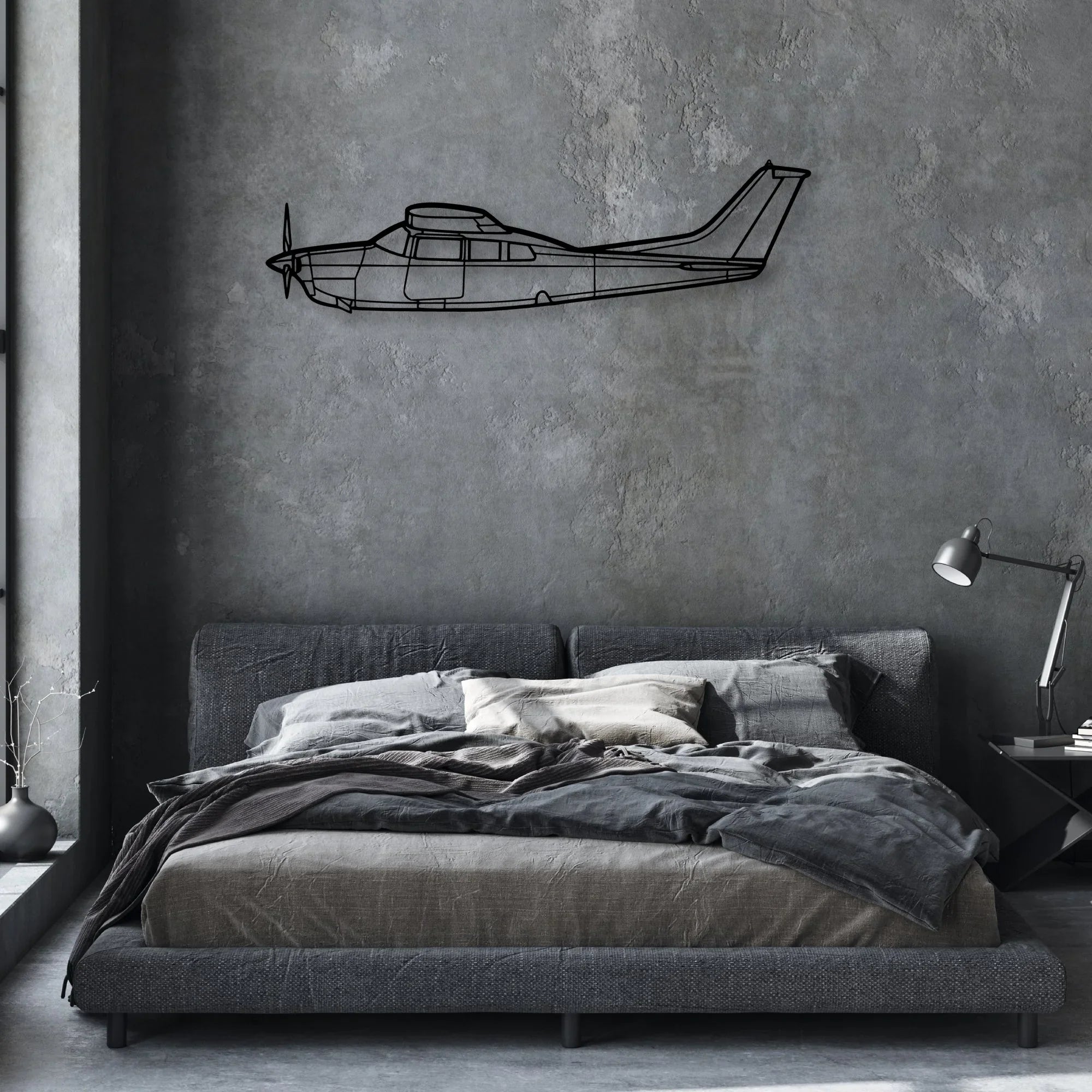 170B 9 Classic Aircraft Silhouette Metal Wall Art - Aviation Hangar Decor