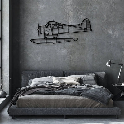 170B Float 2 Classic Aircraft Silhouette Metal Wall Art - Aviation Hangar Decor