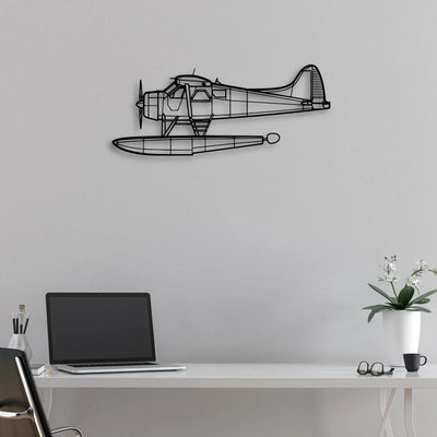 170B Float 2 Classic Aircraft Silhouette Metal Wall Art - Aviation Hangar Decor