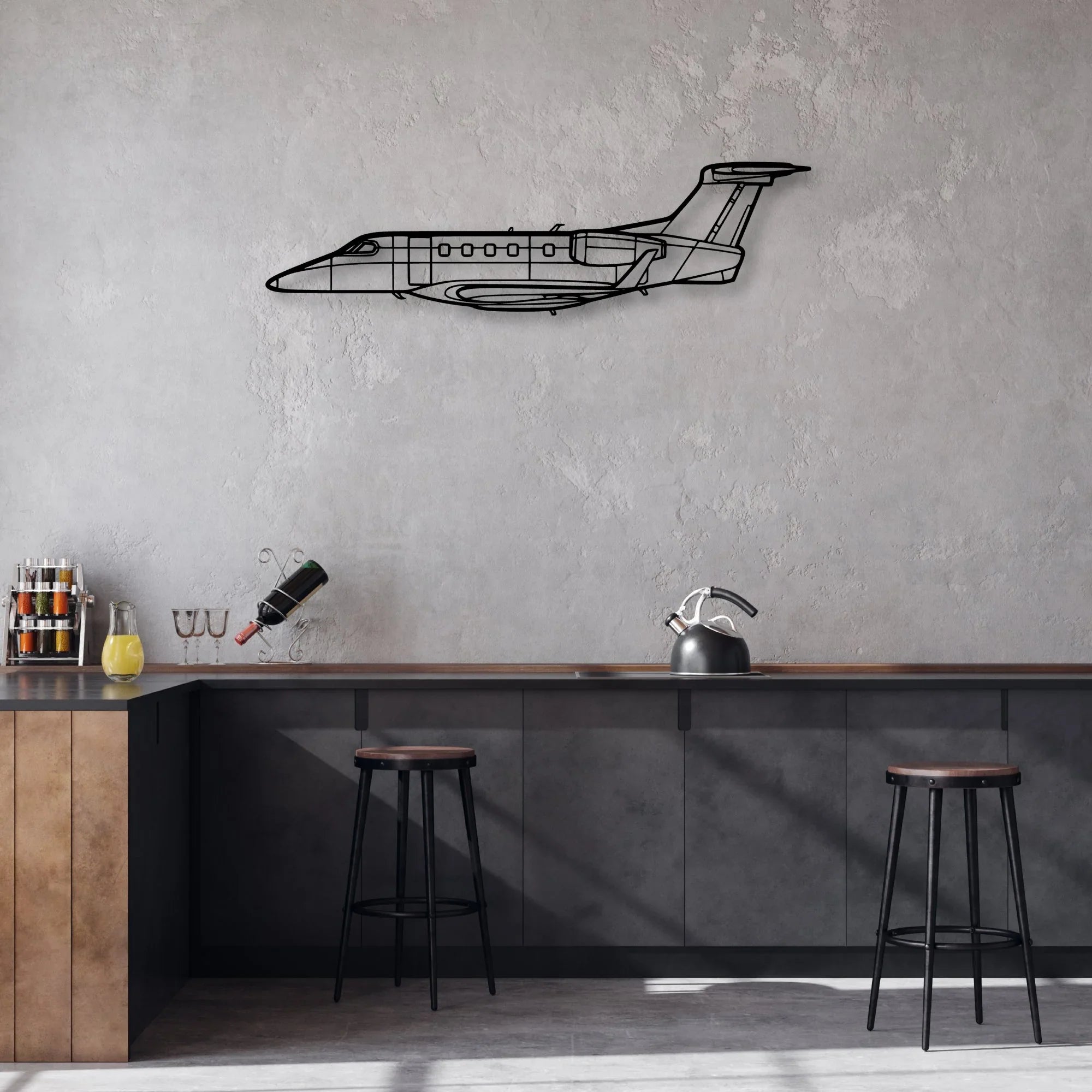 170B Float Classic Aircraft Silhouette Metal Wall Art - Aviation Hangar Decor