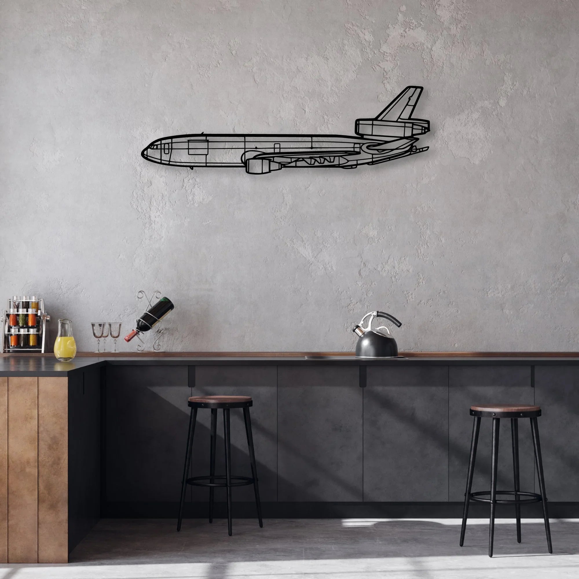 180 Skywagon 2 Classic Aircraft Silhouette Metal Wall Art - Aviation Hangar Decor